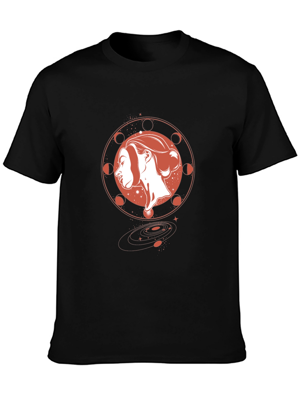Celestial Woman Graphic Black T-Shirt
