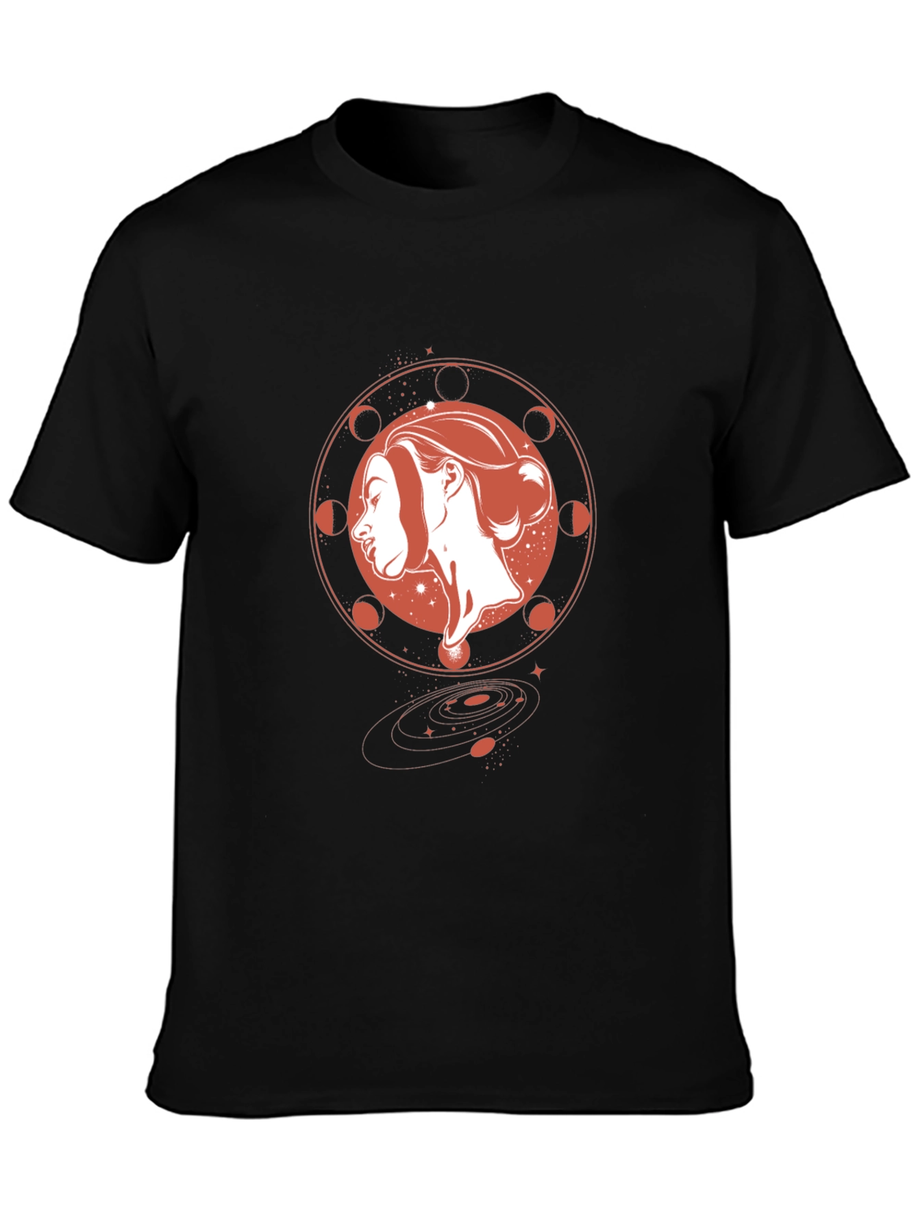 Celestial Woman Graphic Black T-Shirt