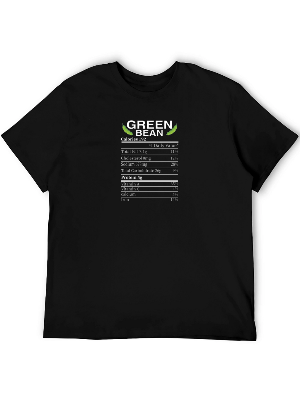 Green Bean Nutrition Facts T-Shirt - Foodie Tee