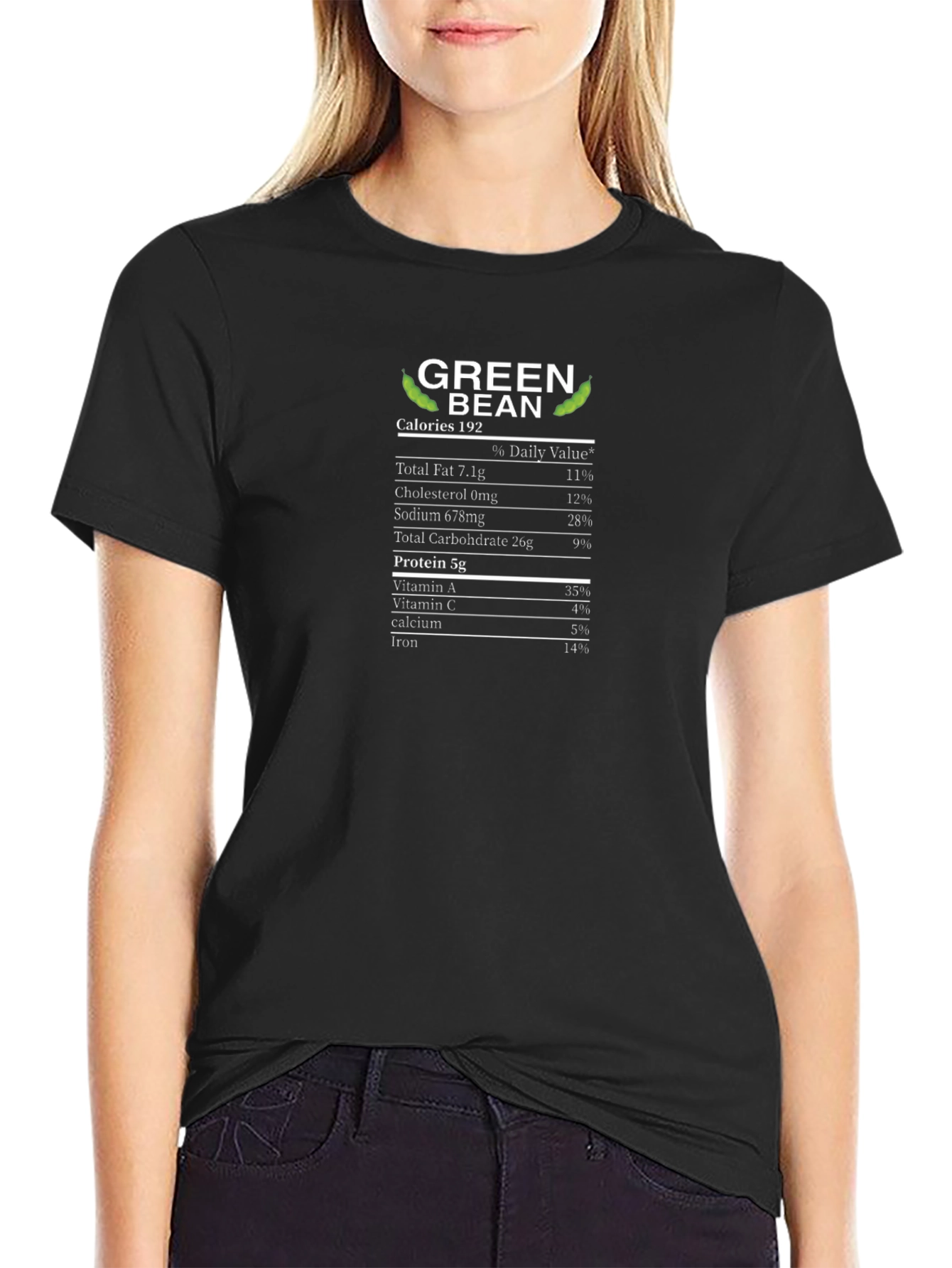 Green Bean Nutrition Facts T-Shirt - Foodie Tee
