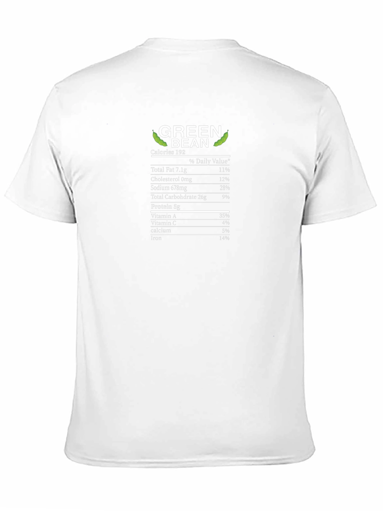Green Bean Nutrition Facts T-Shirt - Foodie Tee