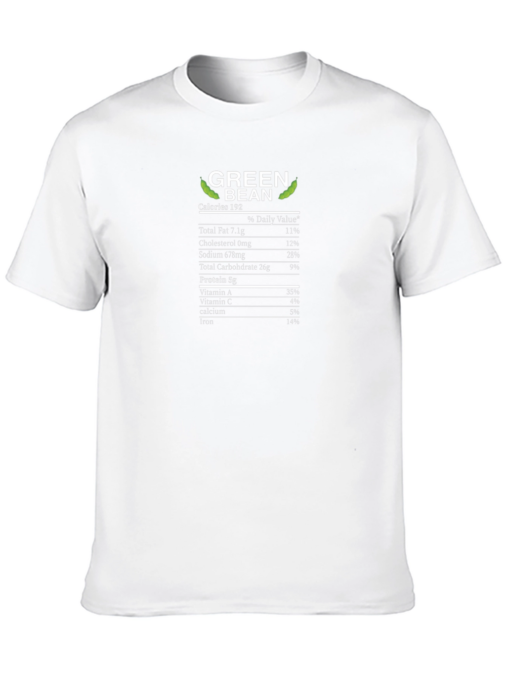 Green Bean Nutrition Facts T-Shirt - Foodie Tee