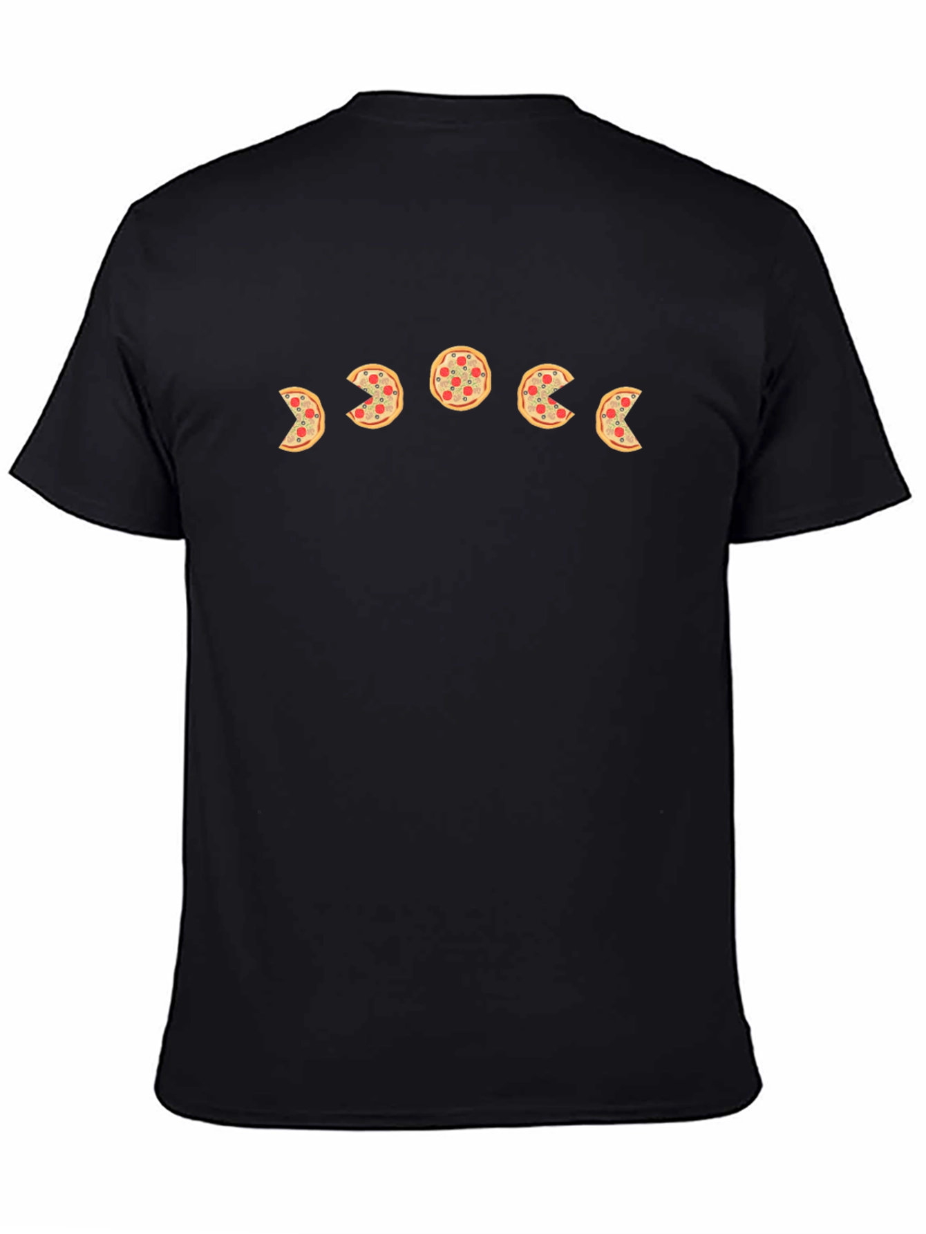 Pizza Moon Phase Black T-Shirt - Casual & Stylish