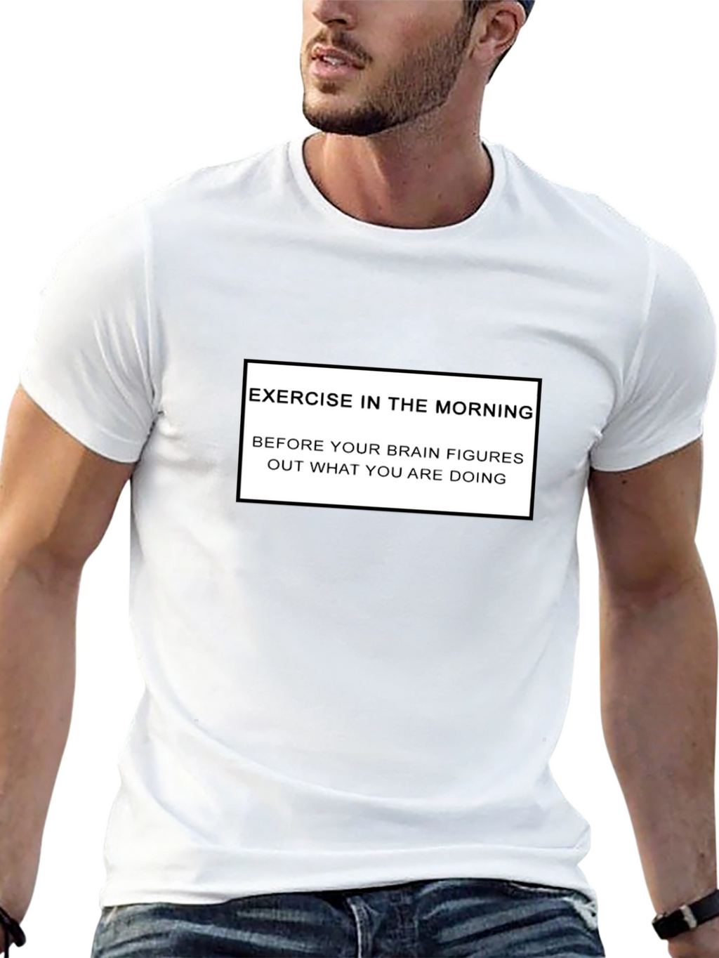 Funny Exercise Morning Black T-Shirt