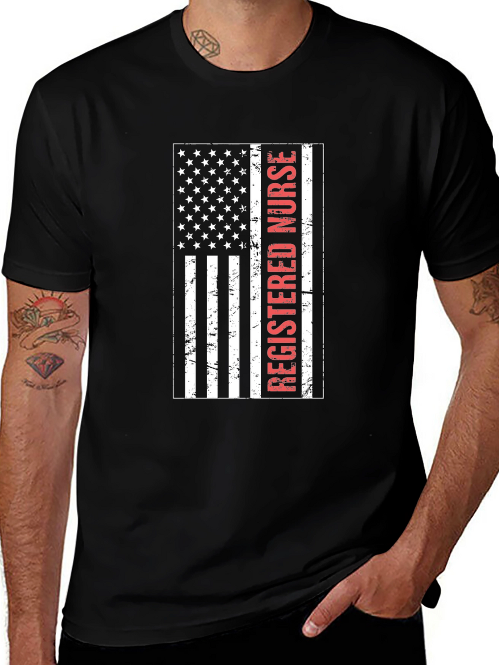 Registered Nurse American Flag T-Shirt