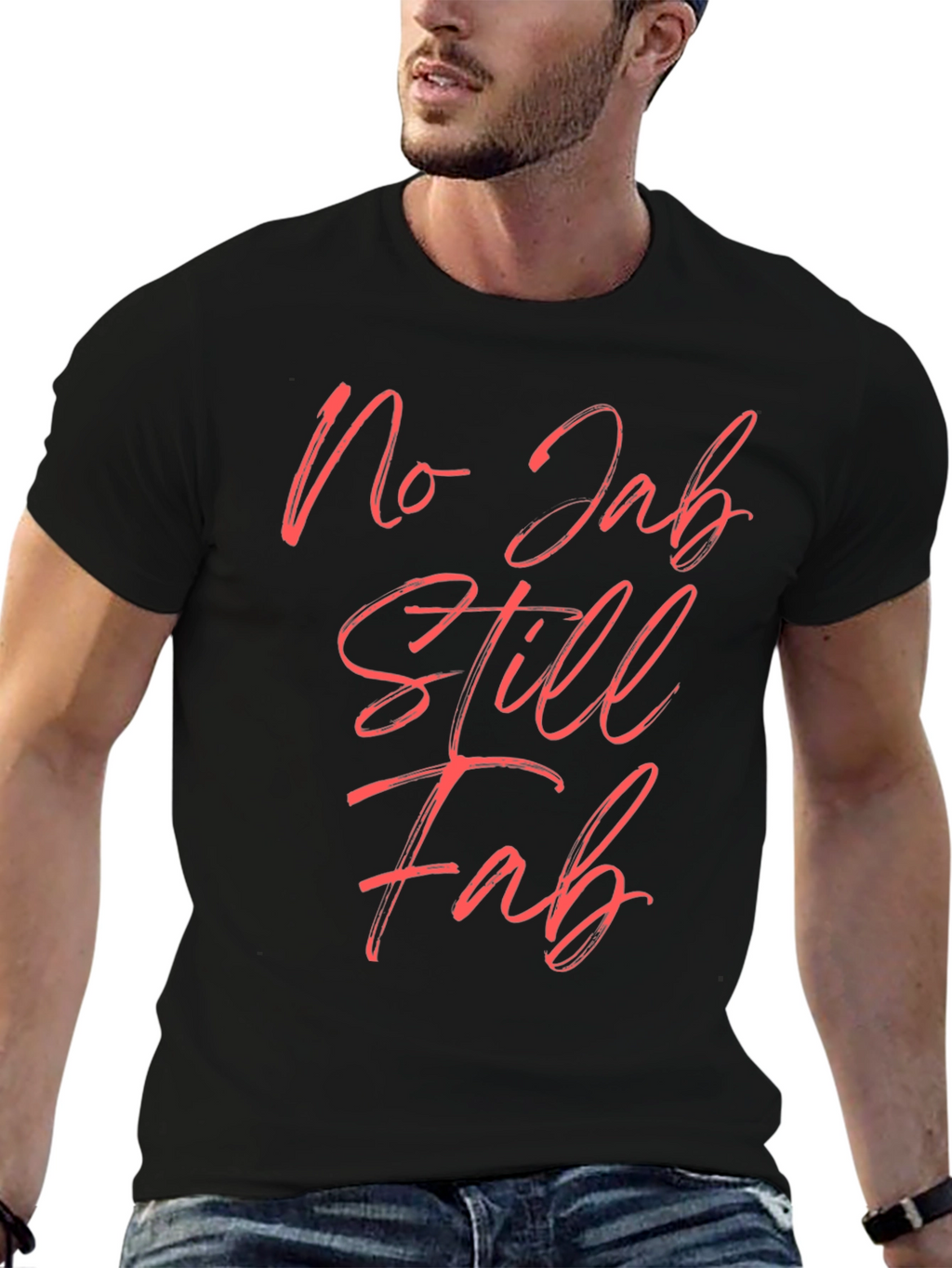 No Jab Still Fab Black Tee