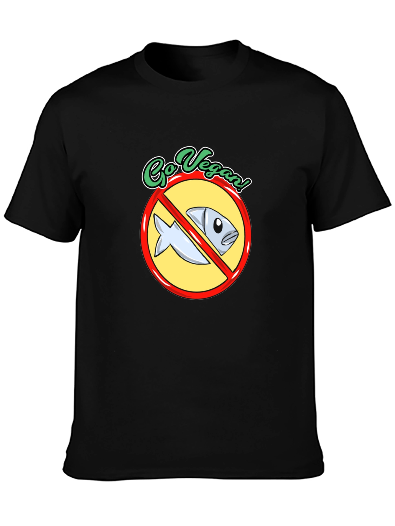 Go Vegan T-Shirt - No Fish Allowed!
