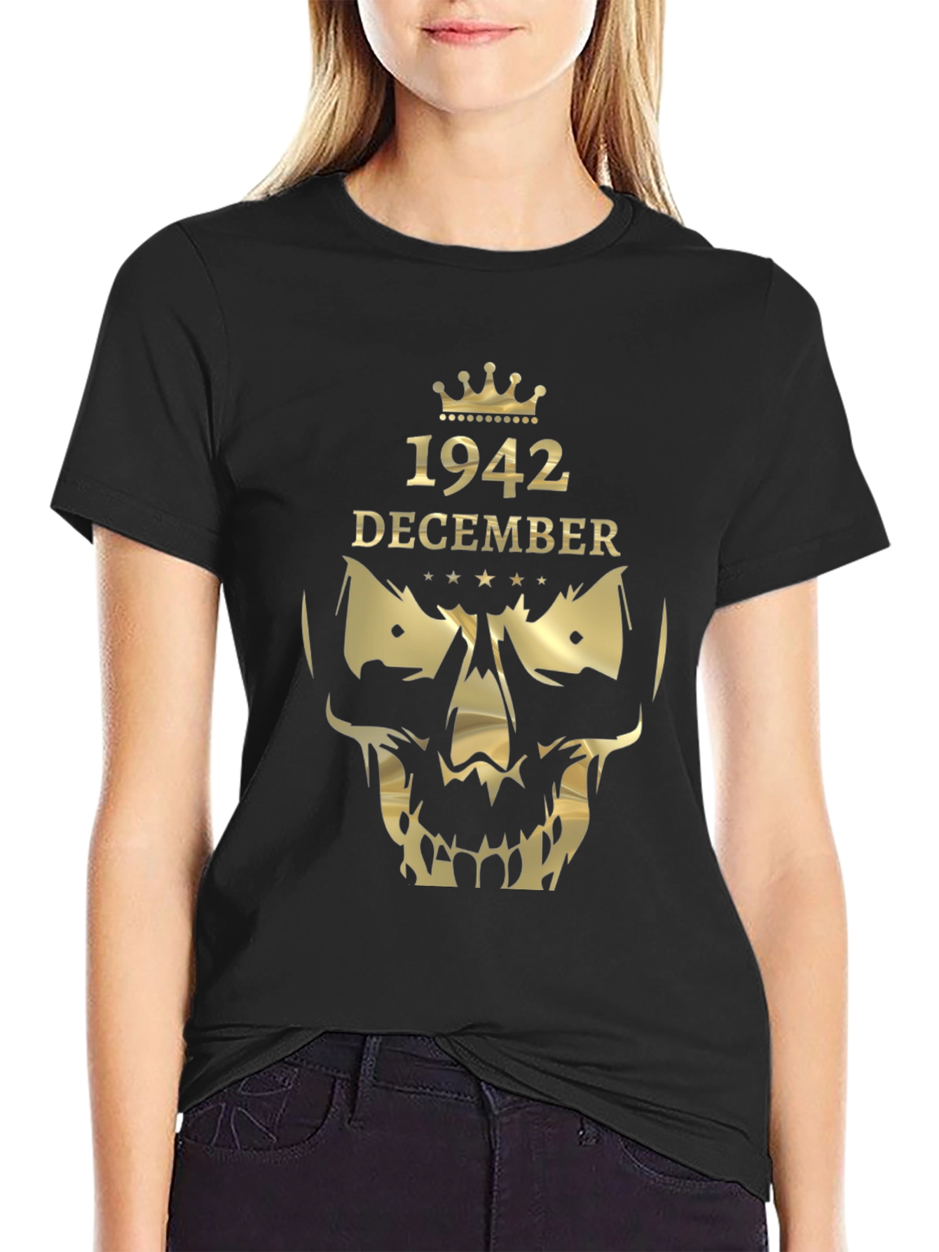 1942 December Graphic T-Shirt - Skull Crown