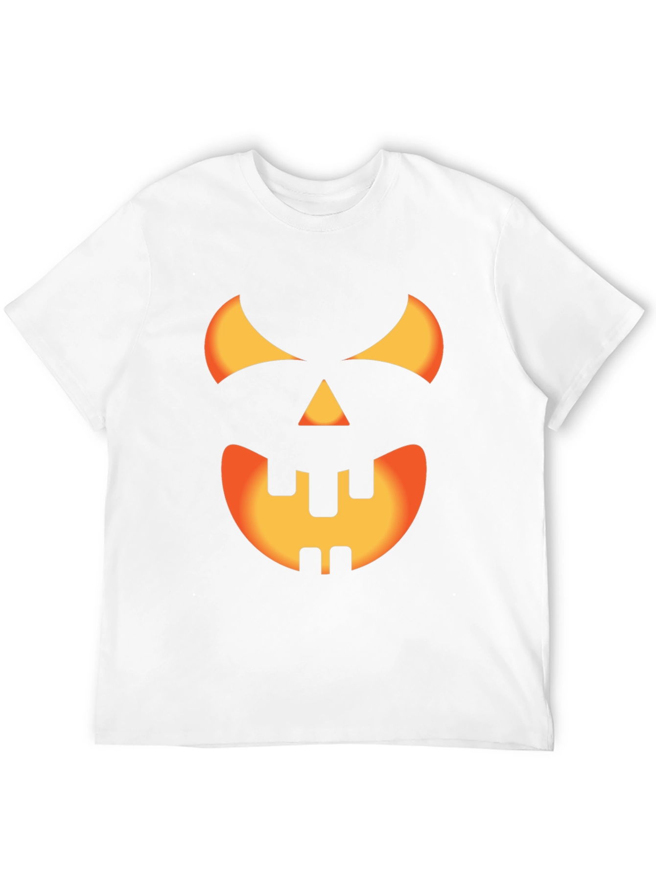 Halloween Pumpkin Face Graphic Tee - Black Cotton T-Shirt
