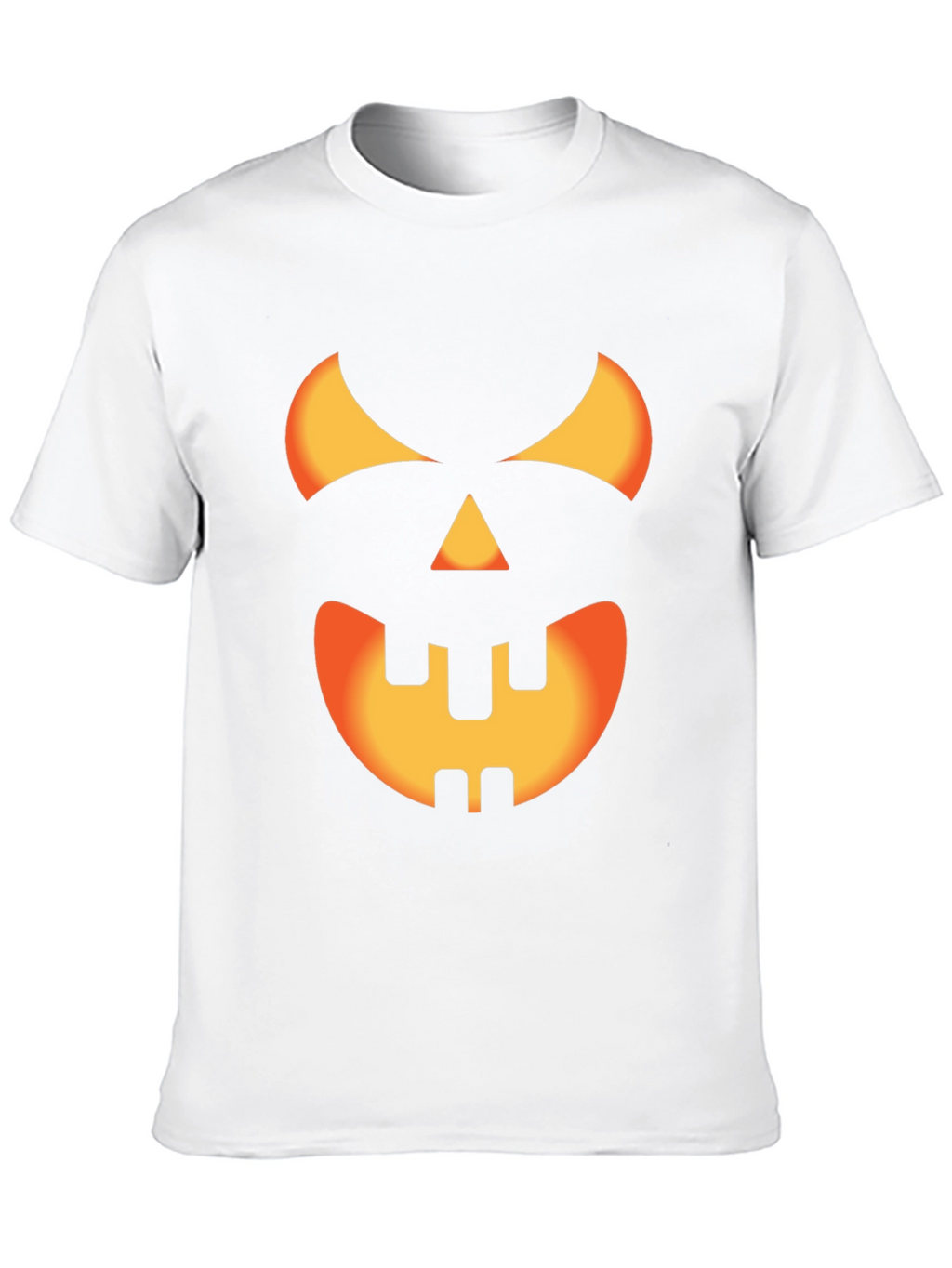 Halloween Pumpkin Face Graphic Tee - Black Cotton T-Shirt