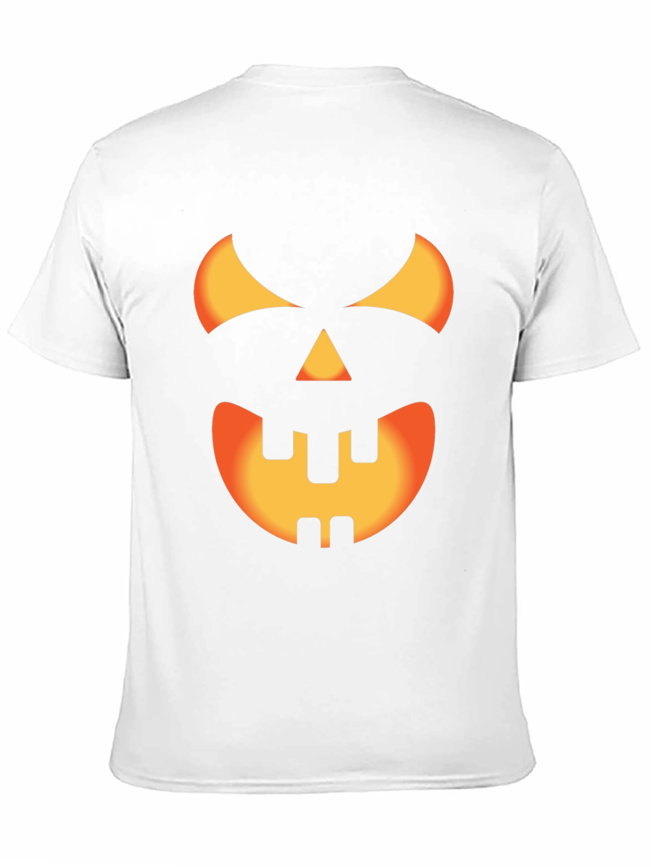 Halloween Pumpkin Face Graphic Tee - Black Cotton T-Shirt