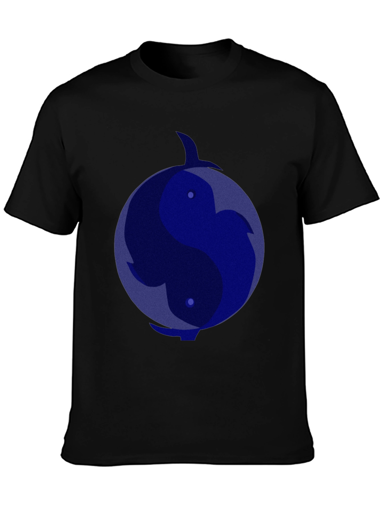 Yin Yang Dolphin Graphic Tee - Black T-Shirt