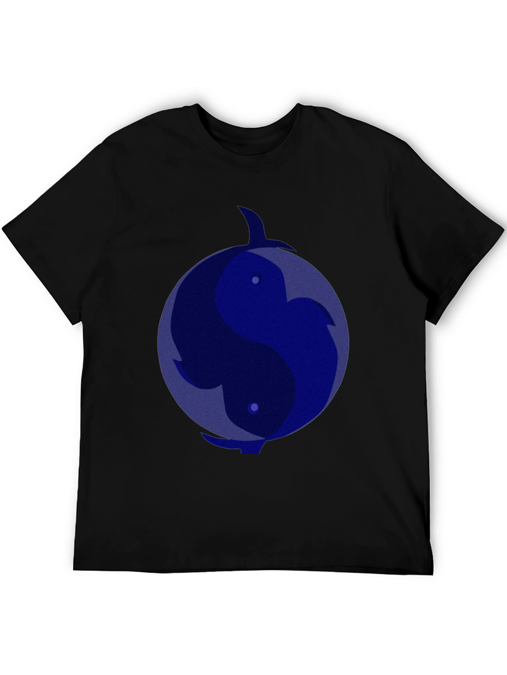 Yin Yang Dolphin Graphic Tee - Black T-Shirt