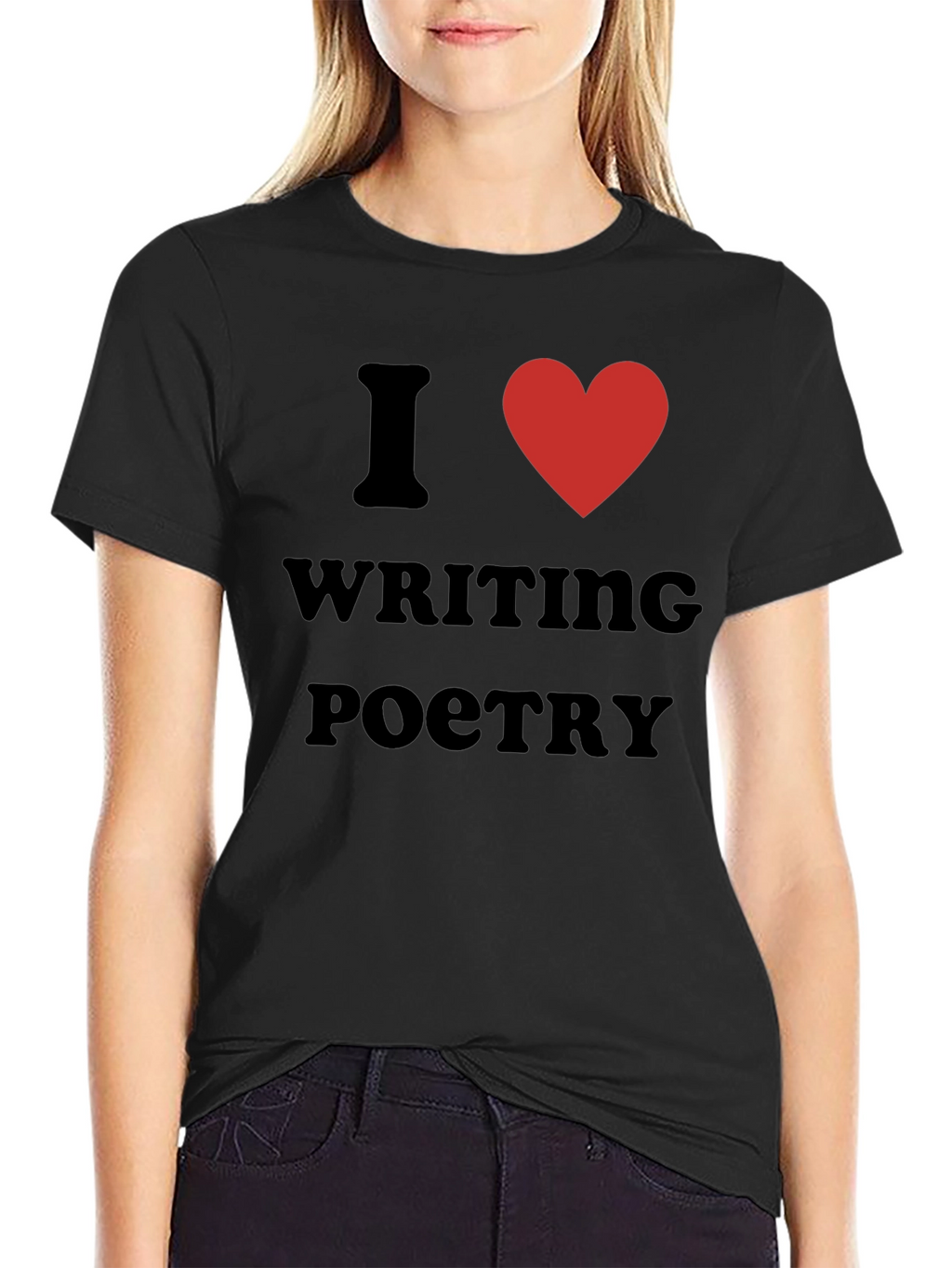 I Heart Writing Poetry Black T-Shirt
