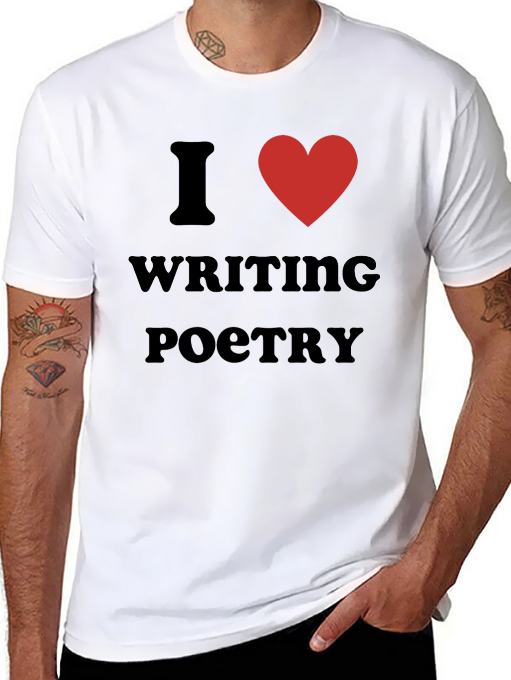 I Heart Writing Poetry Black T-Shirt