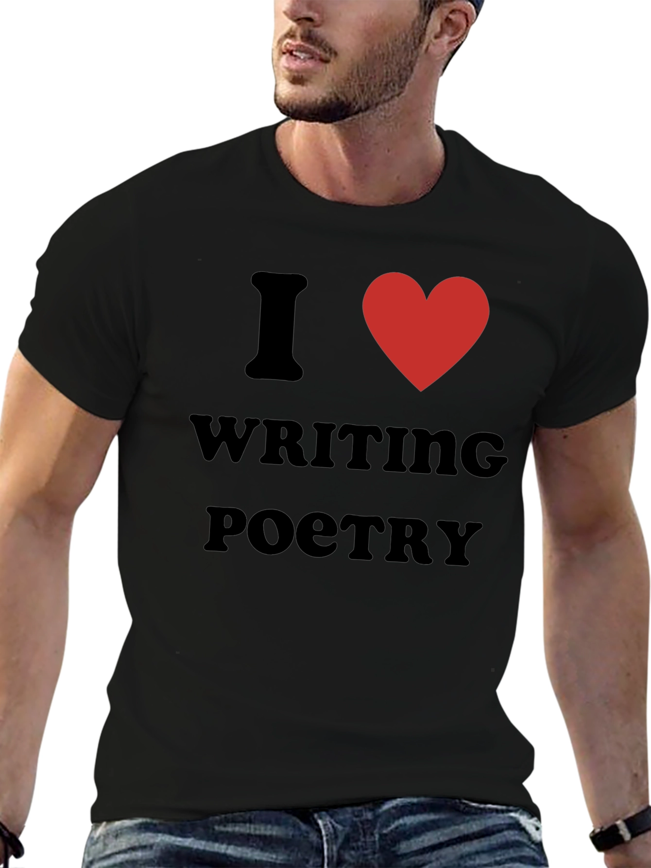 I Heart Writing Poetry Black T-Shirt