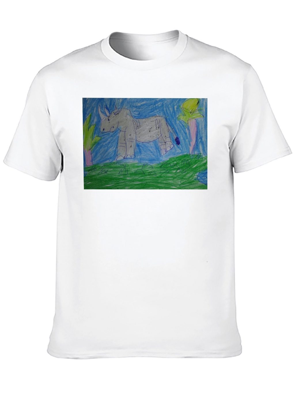 Rhino Graphic Print Black T-Shirt