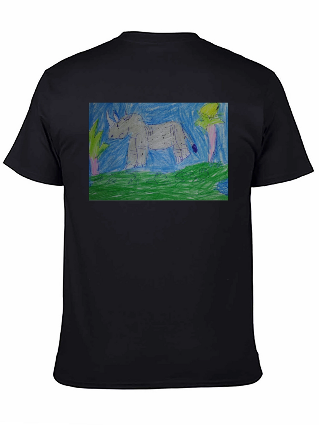 Rhino Graphic Print Black T-Shirt