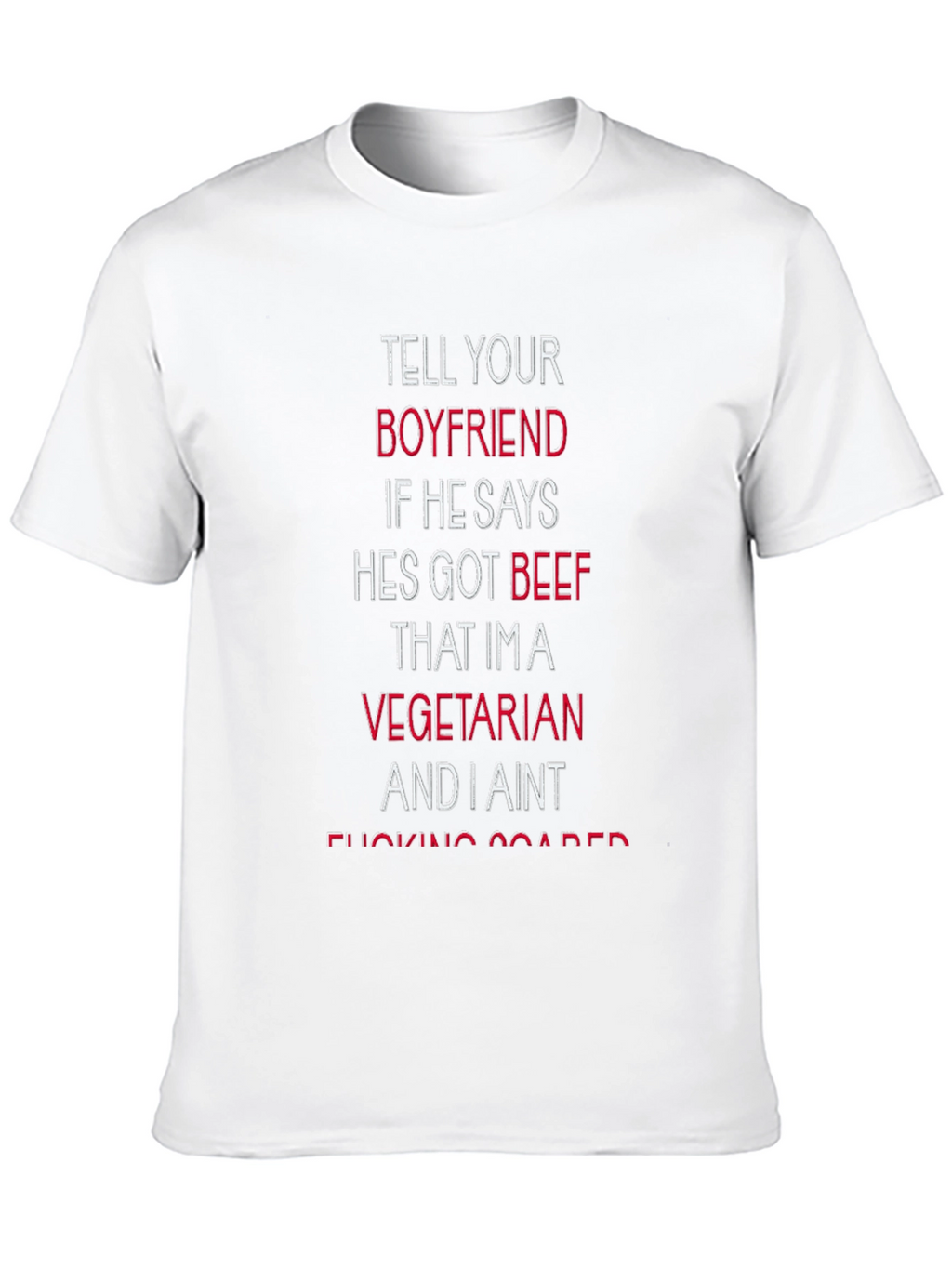 Vegetarian Beef Funny Graphic Tee Shirt