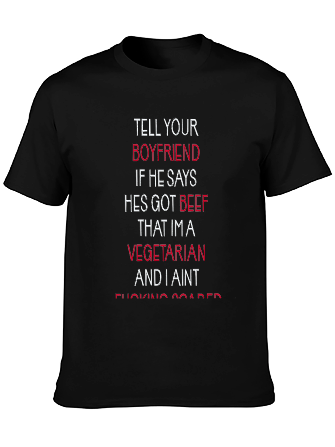 Vegetarian Beef Funny Graphic Tee Shirt