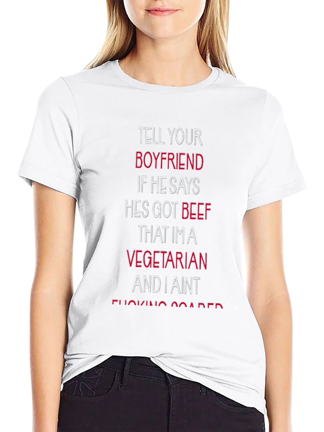 Vegetarian Beef Funny Graphic Tee Shirt