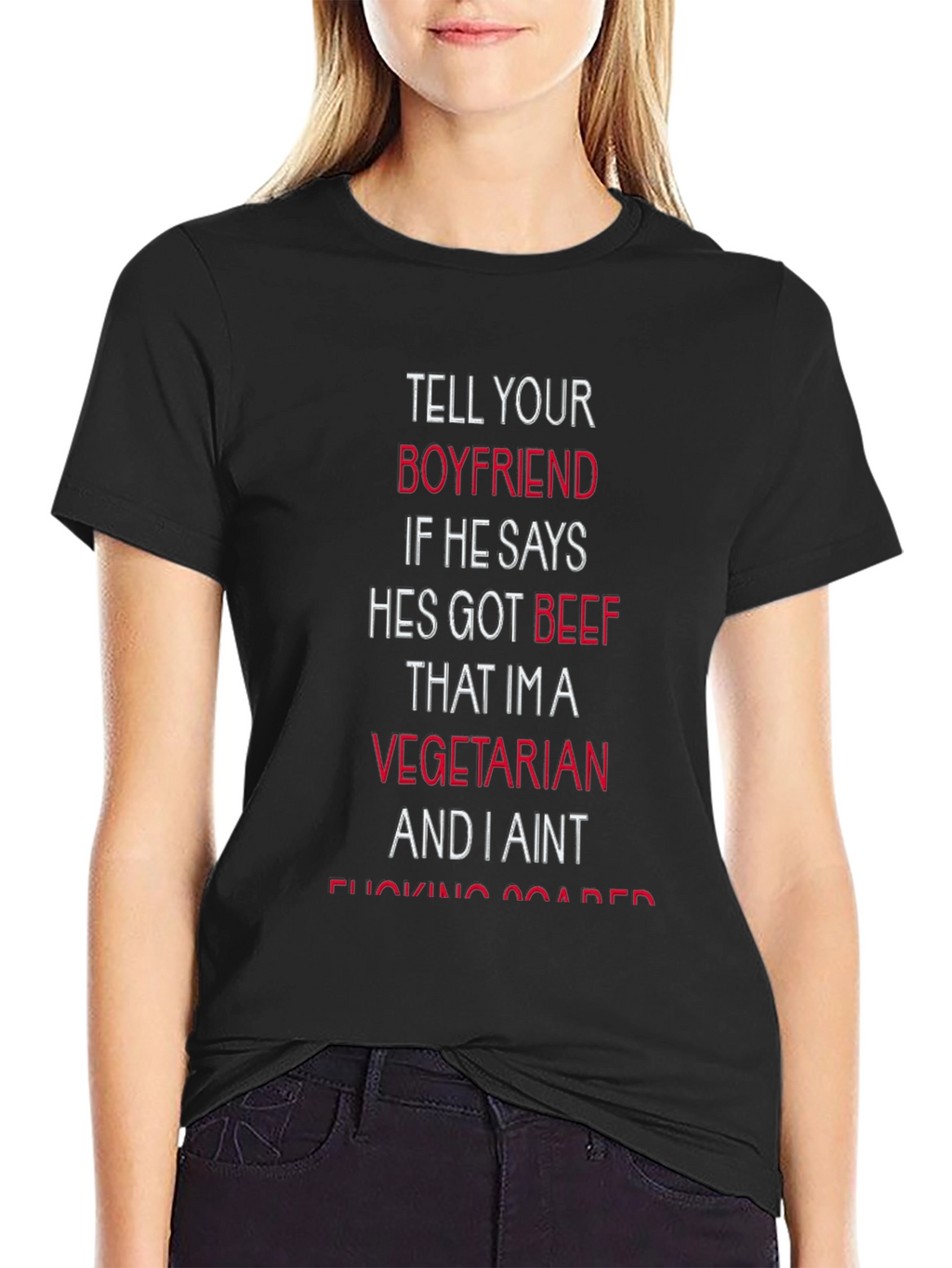 Vegetarian Beef Funny Graphic Tee Shirt