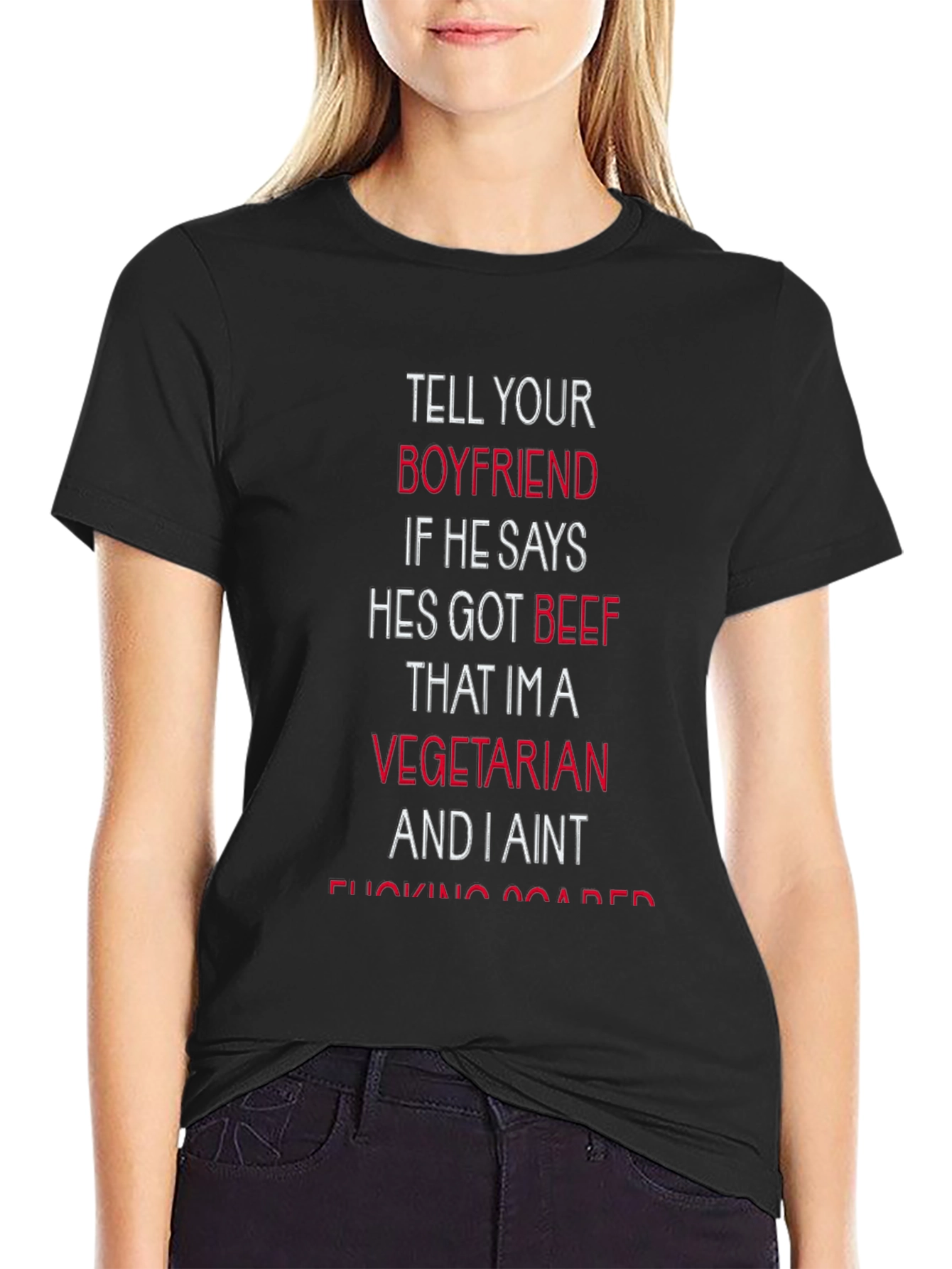 Vegetarian Beef Funny Graphic Tee Shirt