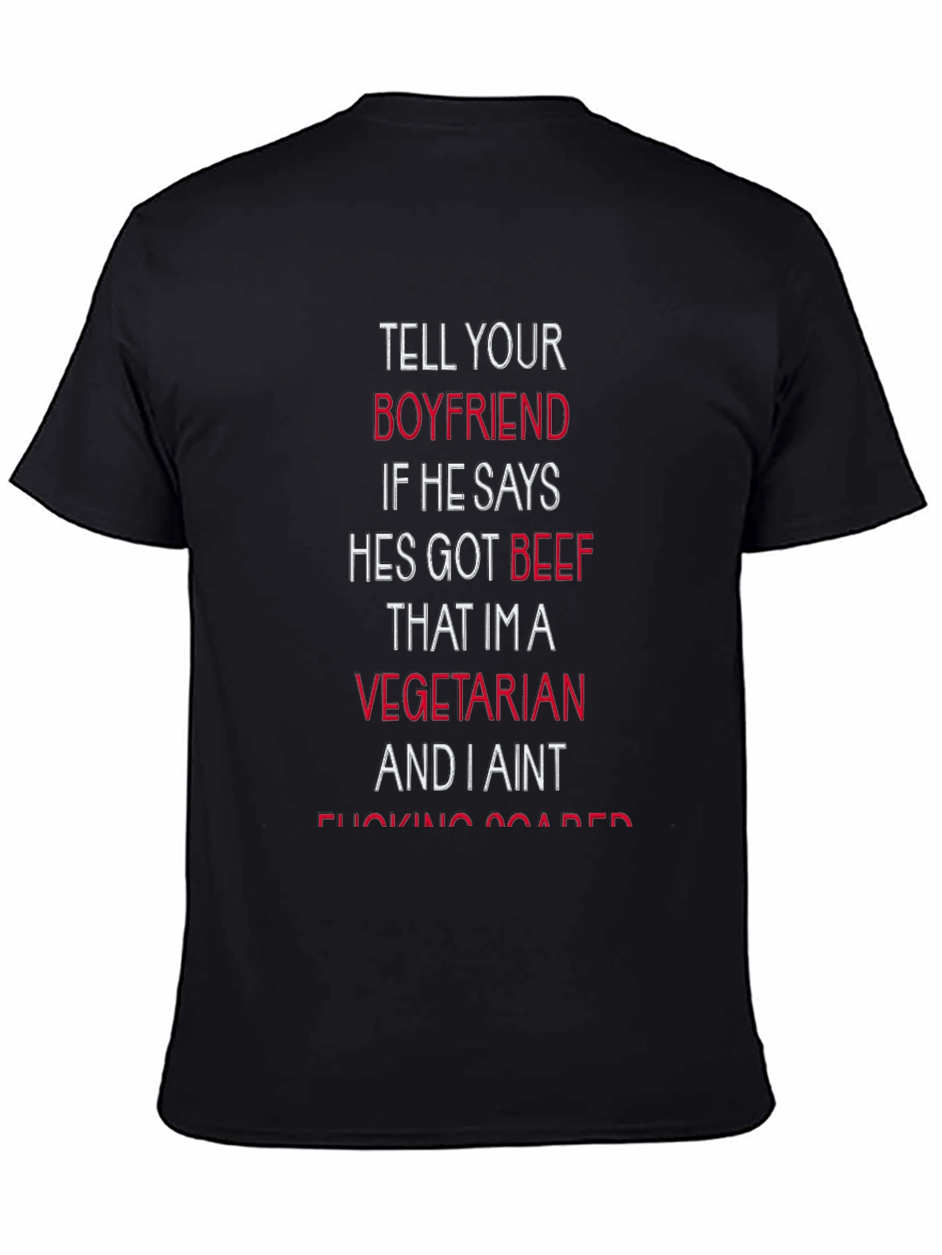 Vegetarian Beef Funny Graphic Tee Shirt