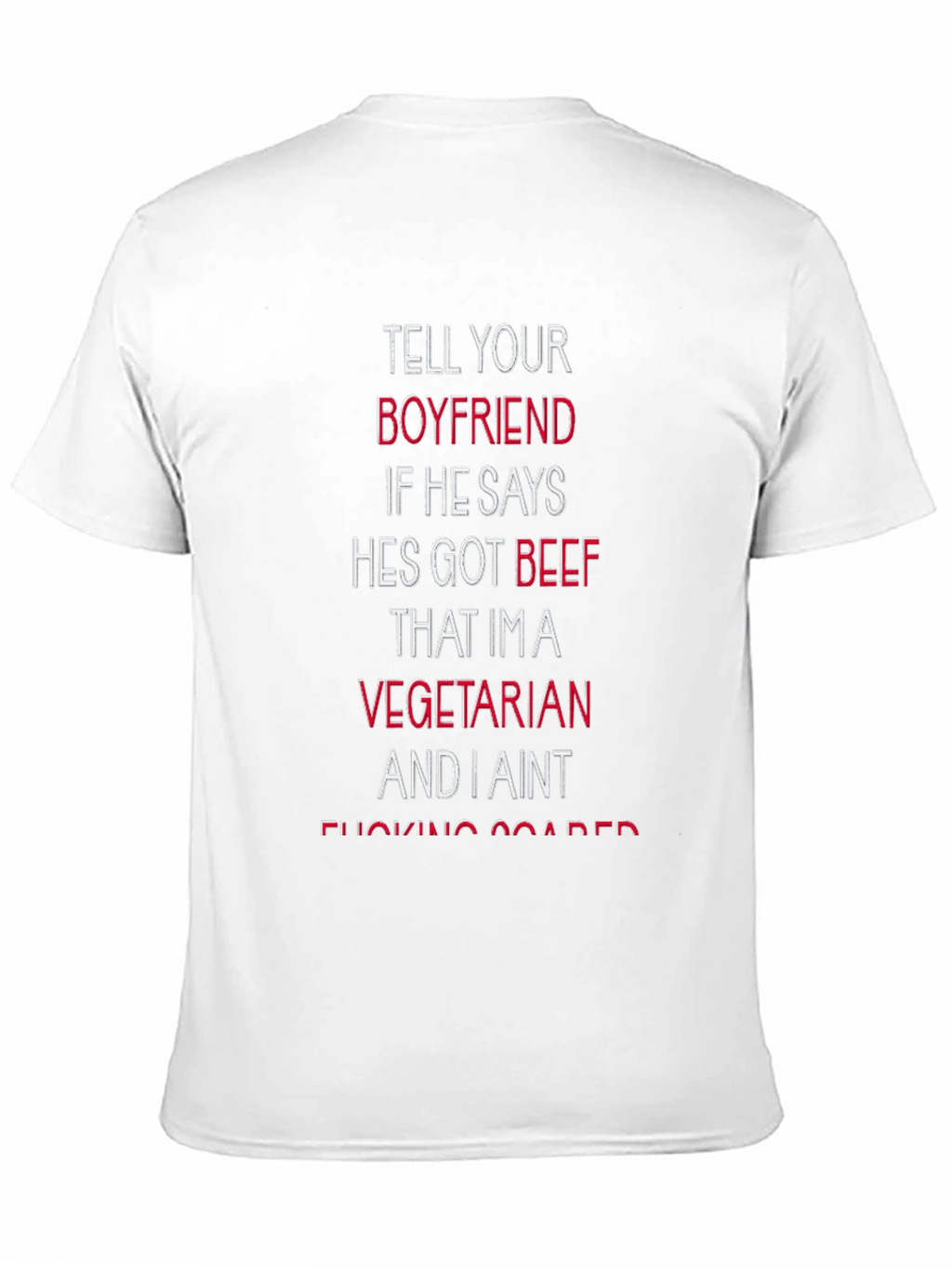 Vegetarian Beef Funny Graphic Tee Shirt