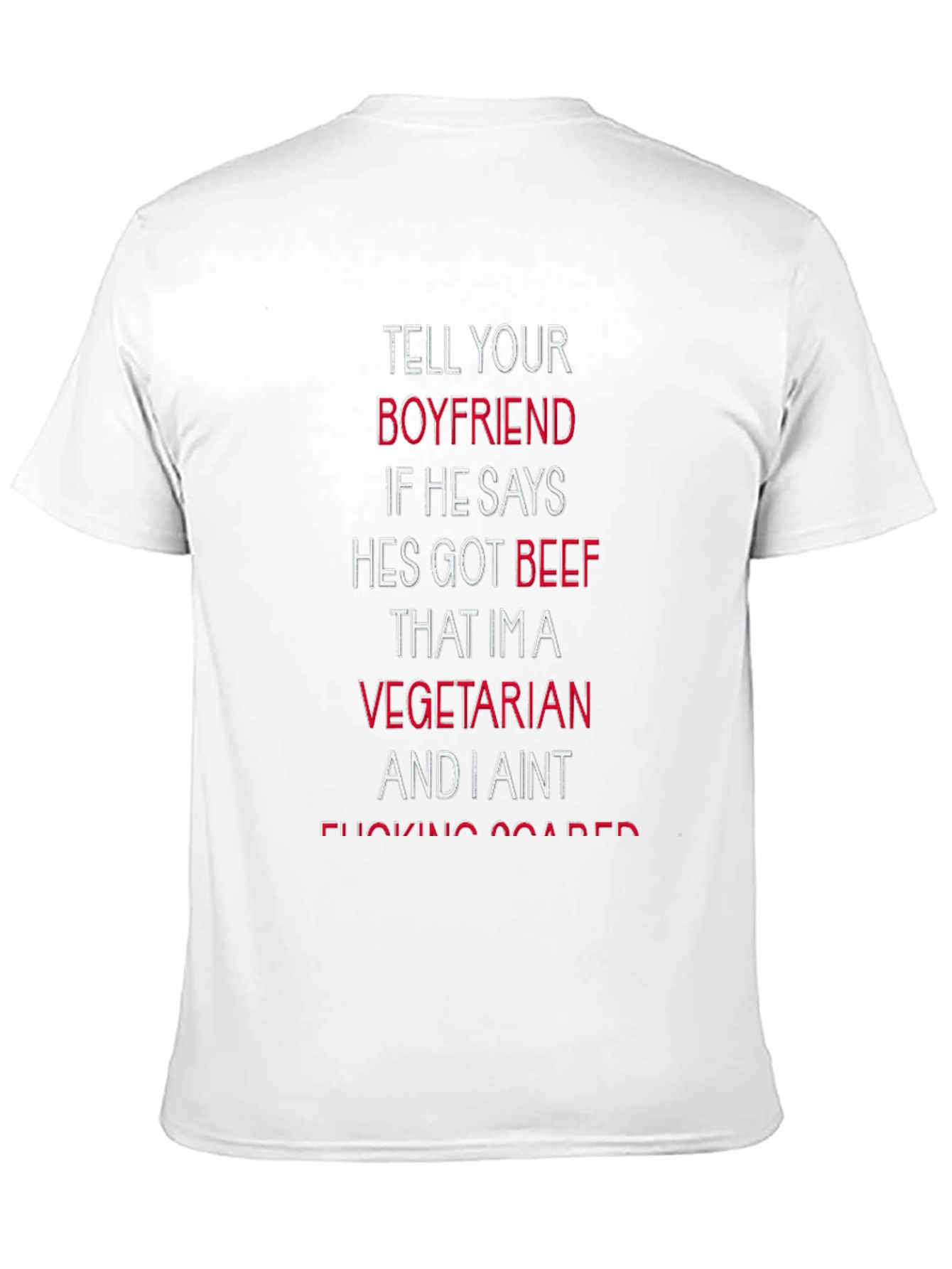 Vegetarian Beef Funny Graphic Tee Shirt