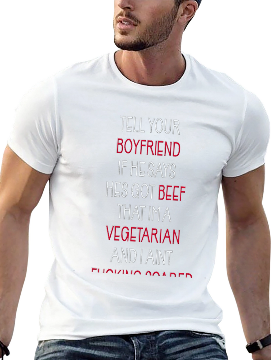 Vegetarian Beef Funny Graphic Tee Shirt