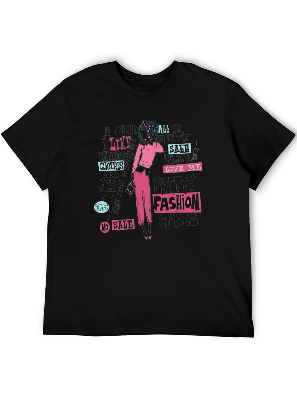 Edgy Graphic Print Black T-Shirt