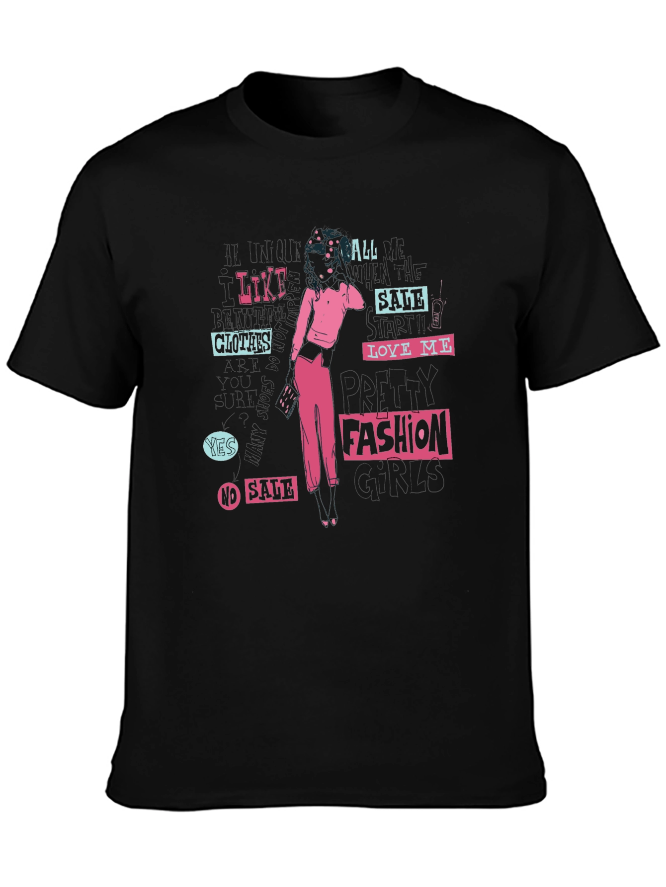 Edgy Graphic Print Black T-Shirt