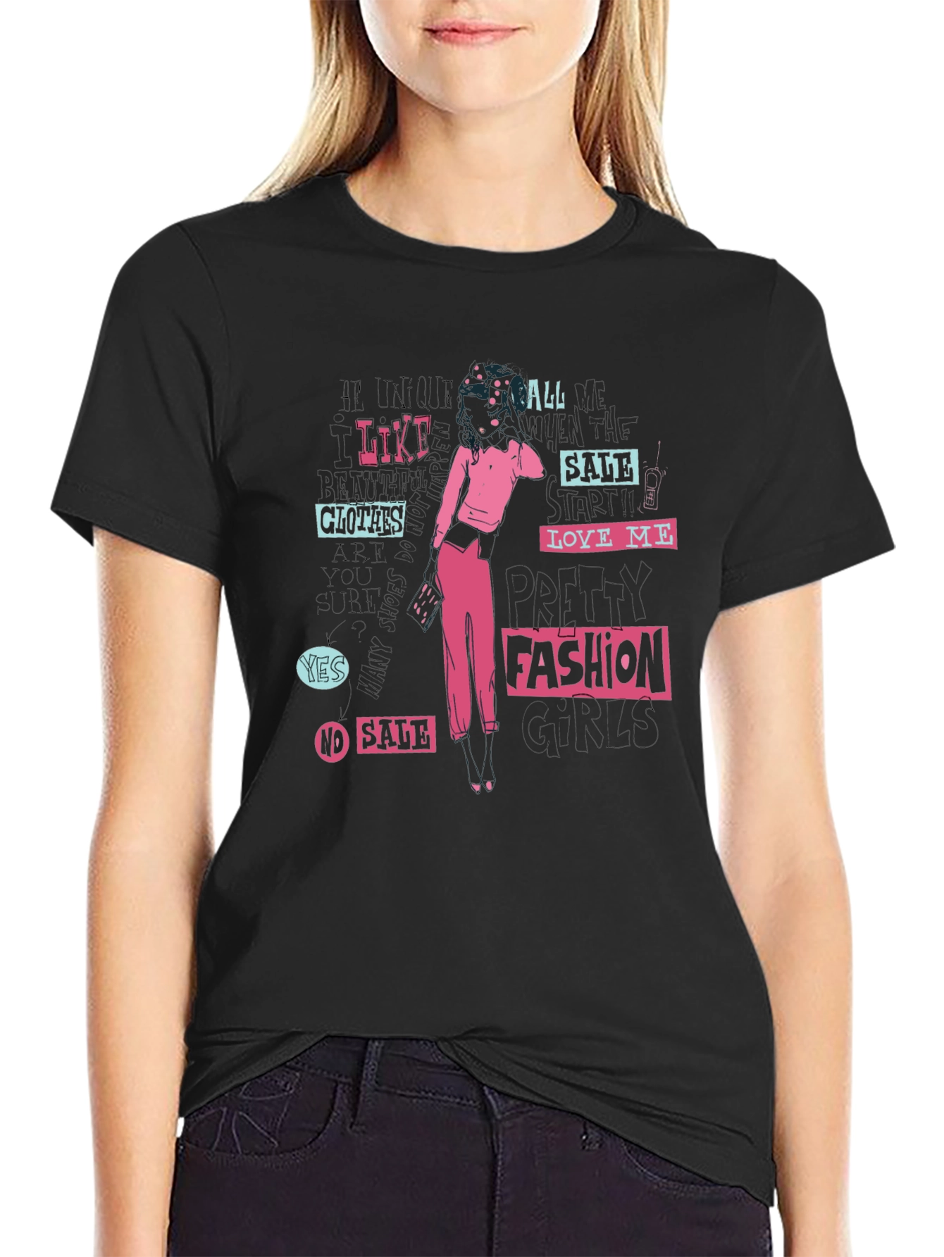 Edgy Graphic Print Black T-Shirt