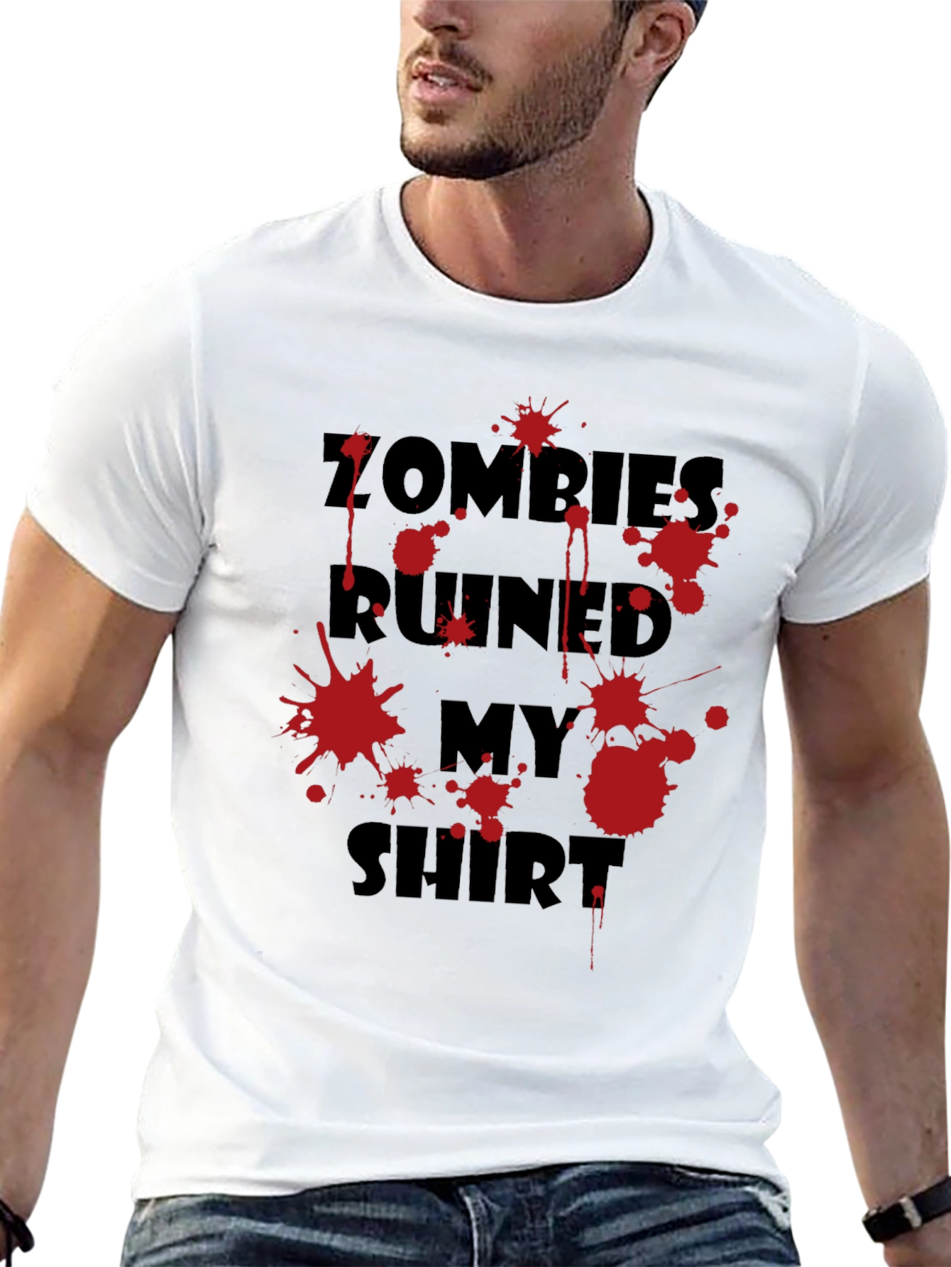 Zombies Ruined My Shirt Graphic Tee - Black