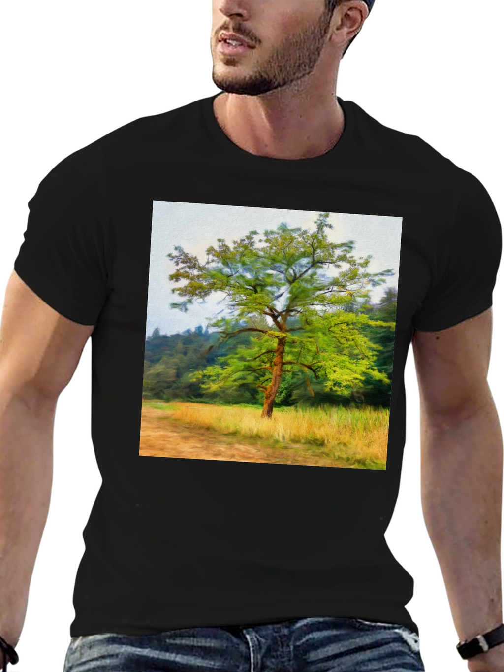 Tree Graphic Black T-Shirt - Nature Inspired Tee