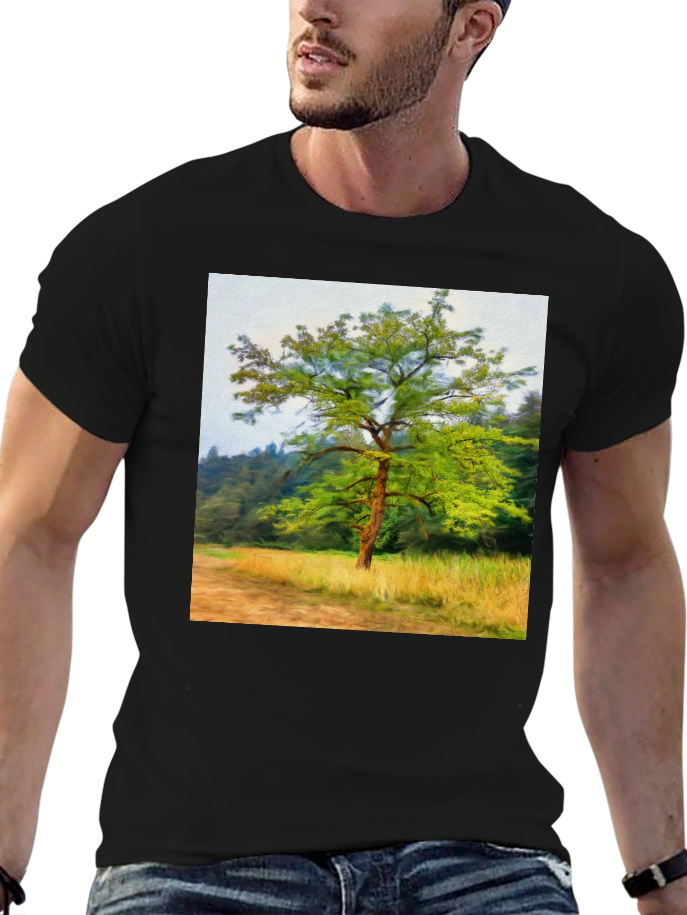 Tree Graphic Black T-Shirt - Nature Inspired Tee