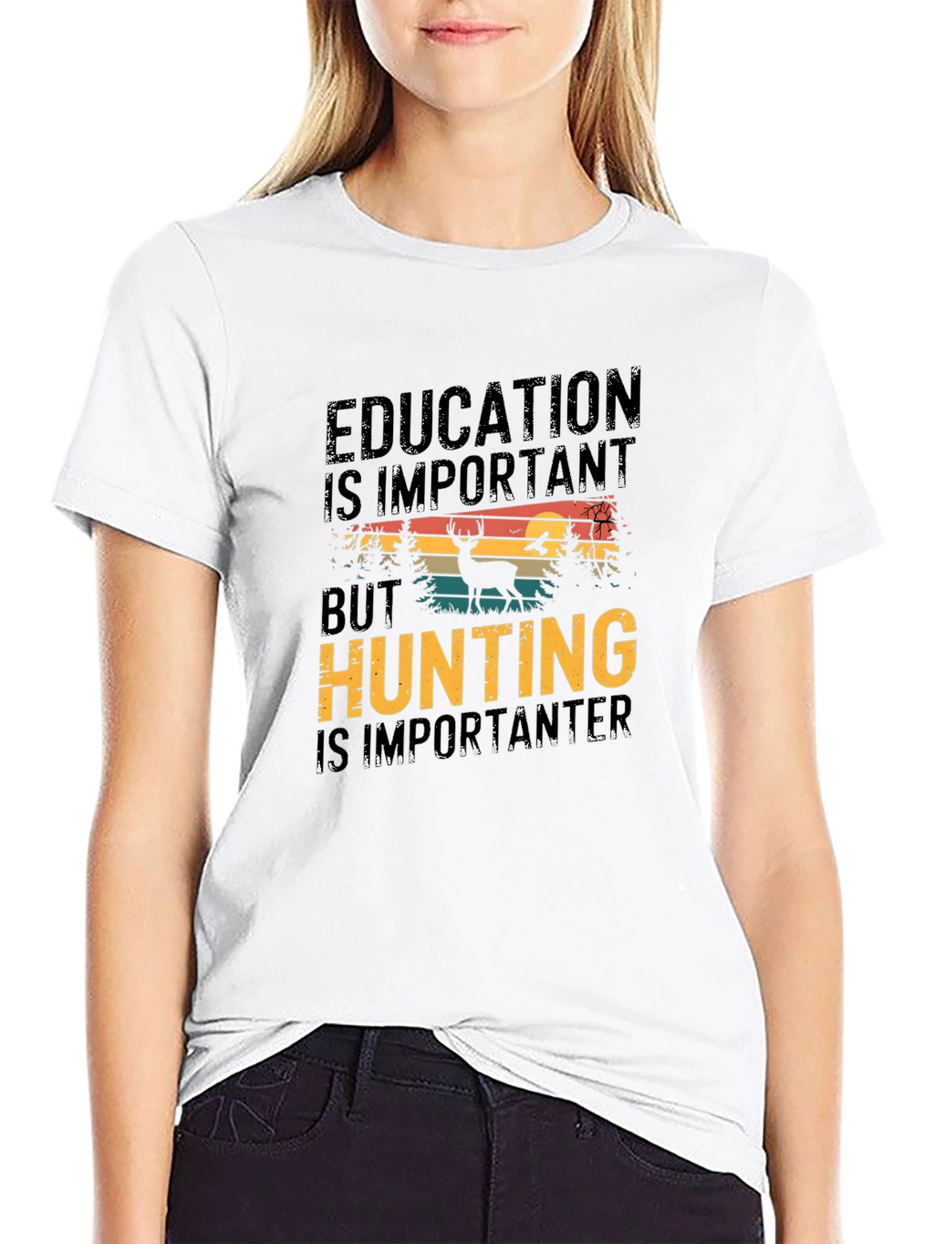 Education is Important But Hunting T-Shirt