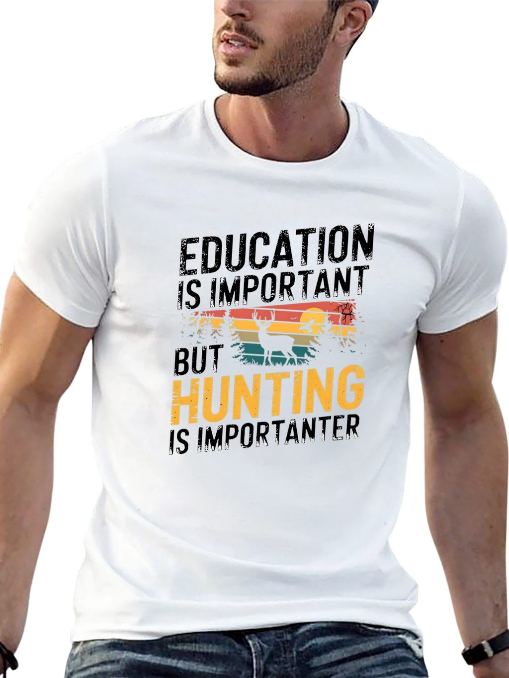 Education is Important But Hunting T-Shirt