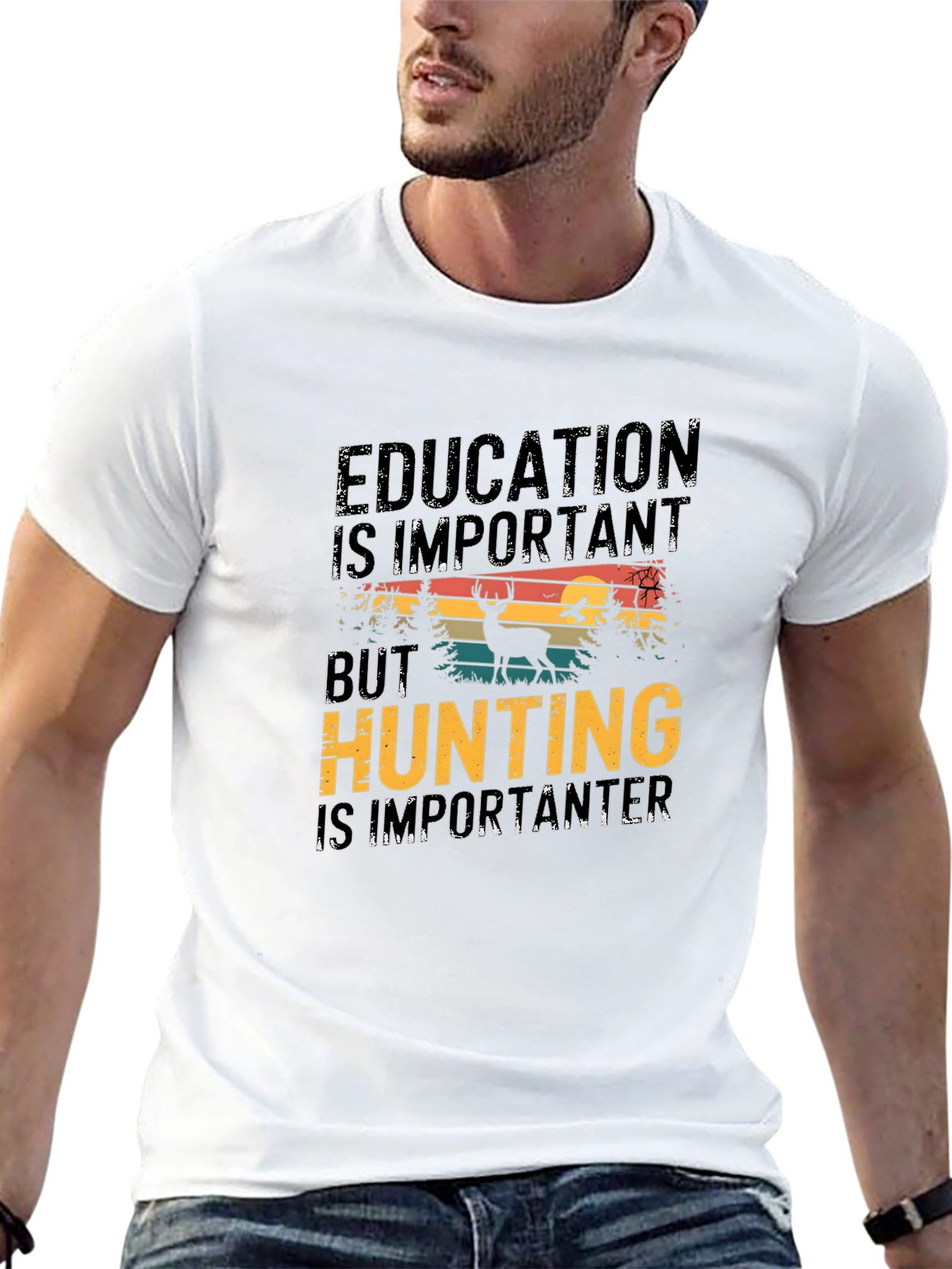 Education is Important But Hunting T-Shirt