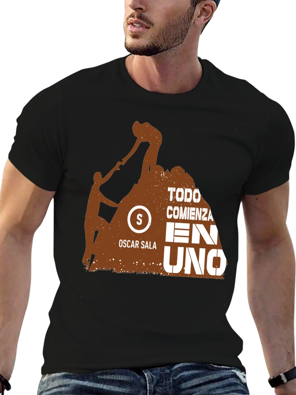 Motivation Black T-Shirt - Oscar Sala Design