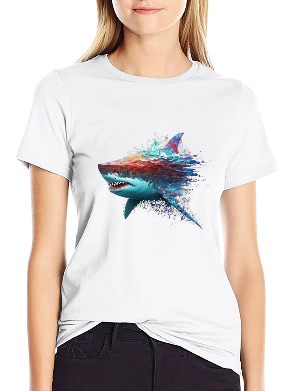 Shark Graphic Tee - Abstract Ocean Predator Design