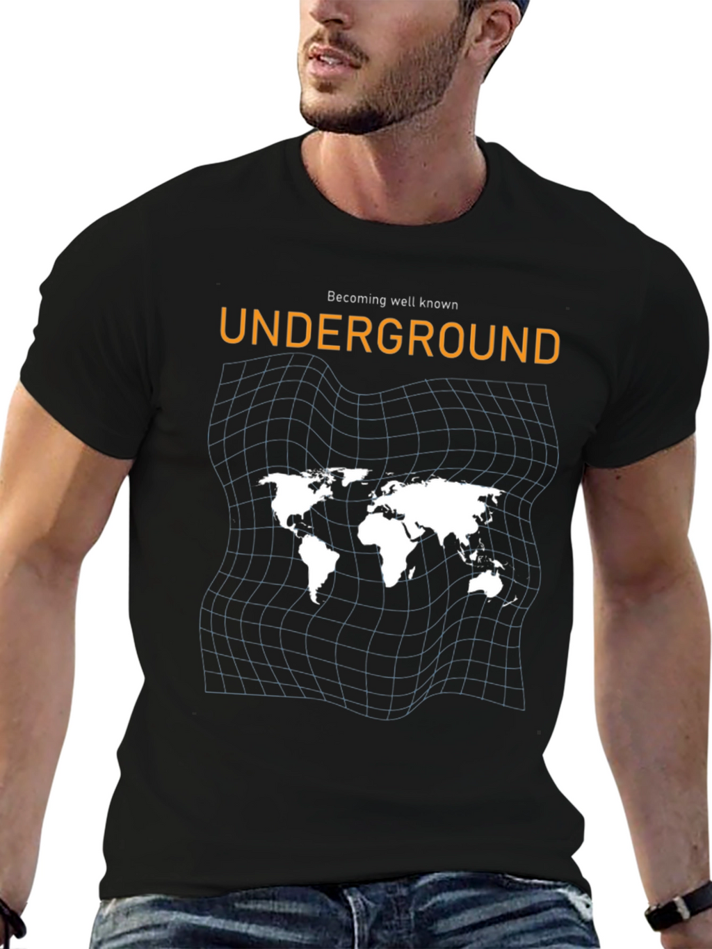Underground World Map Black Graphic Tee