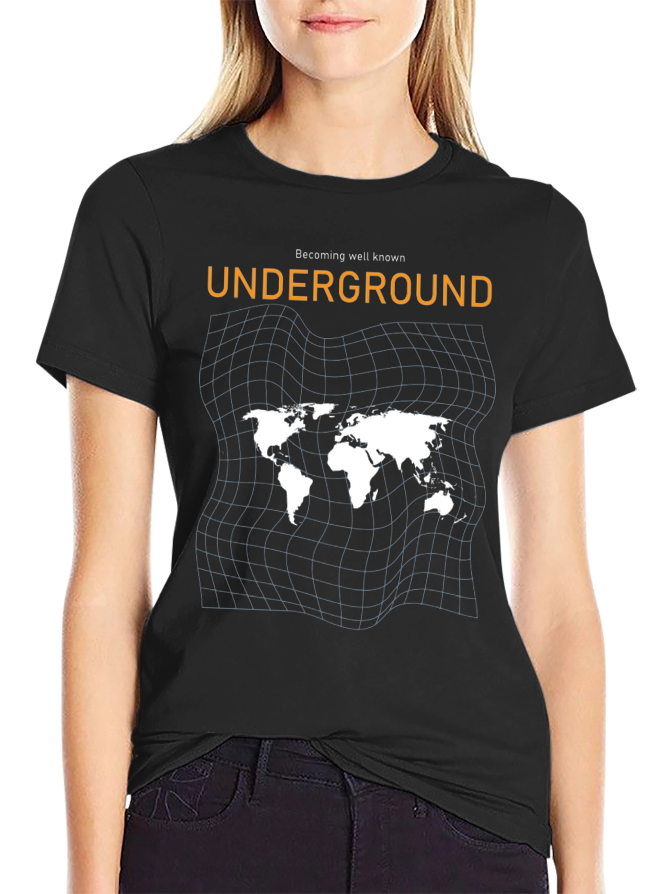 Underground World Map Black Graphic Tee