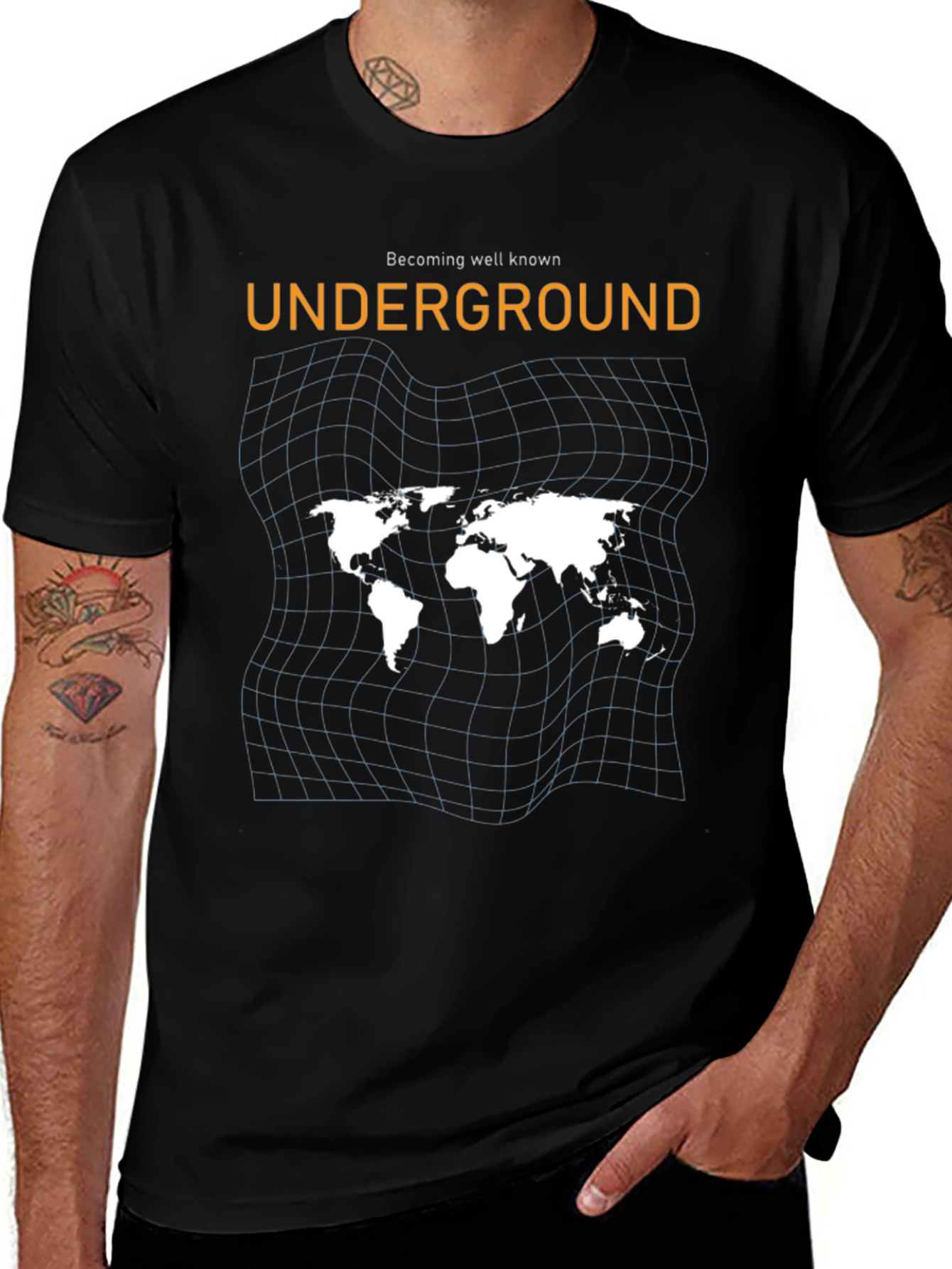 Underground World Map Black Graphic Tee