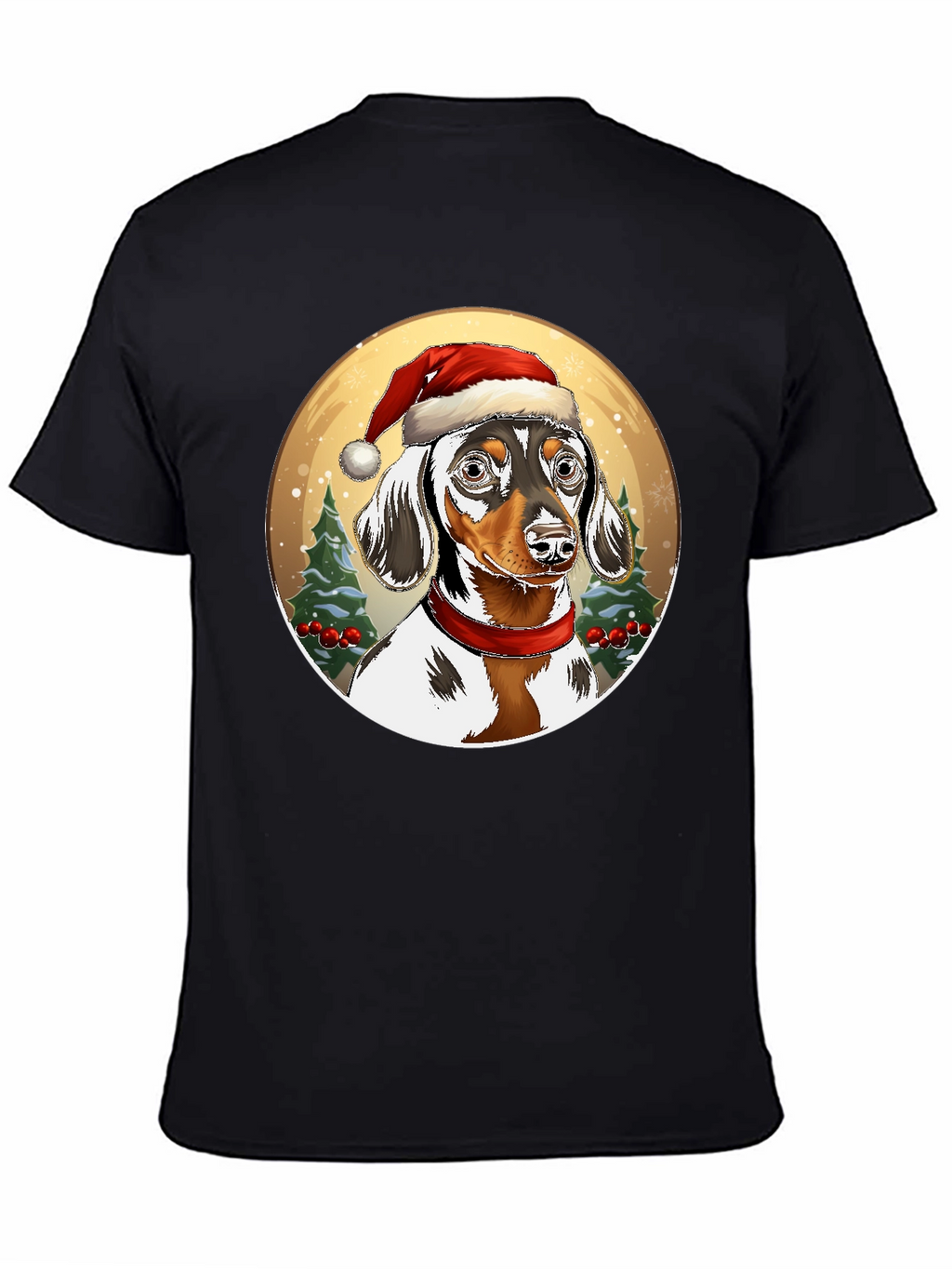 Dachshund Christmas T-Shirt - Dog Santa Hat Tee