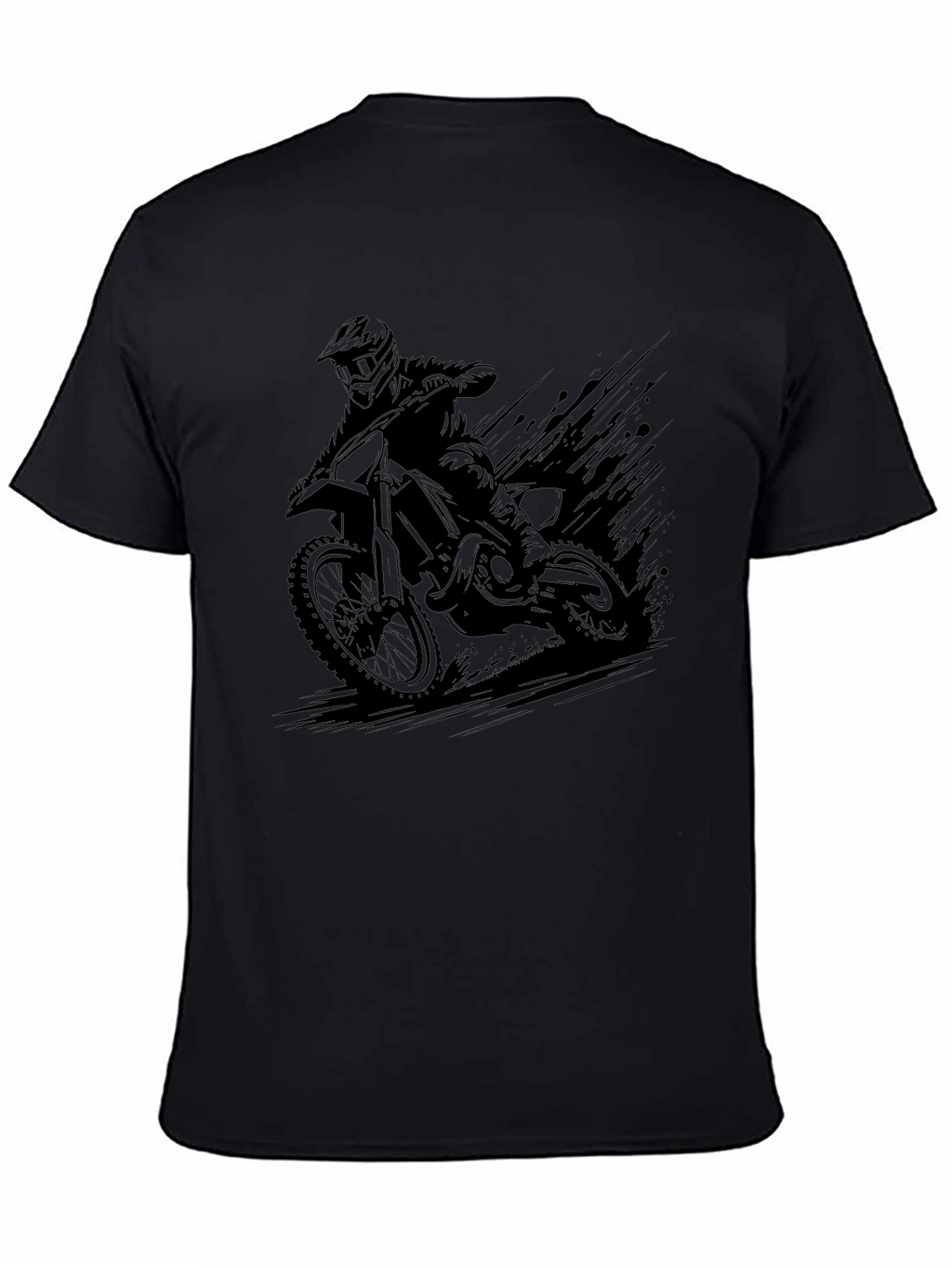 Mens Black Motocross Rider Graphic Tee