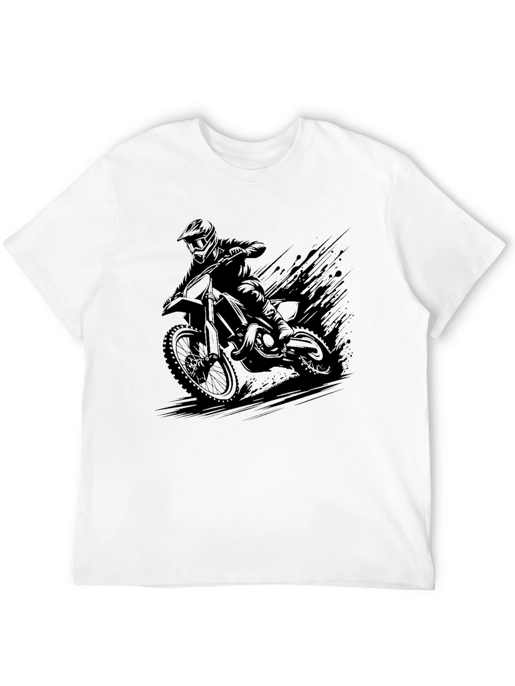Mens Black Motocross Rider Graphic Tee
