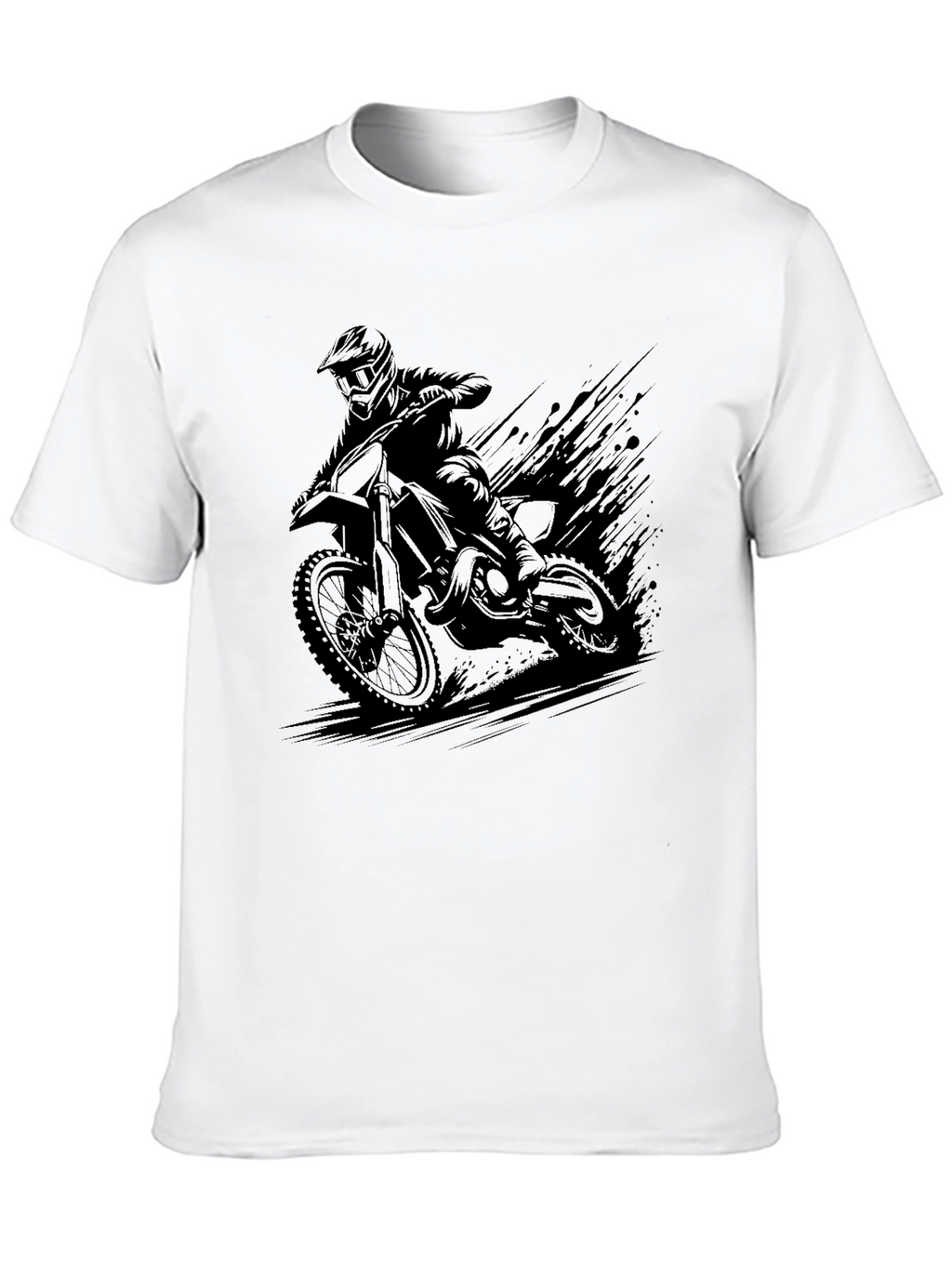 Mens Black Motocross Rider Graphic Tee