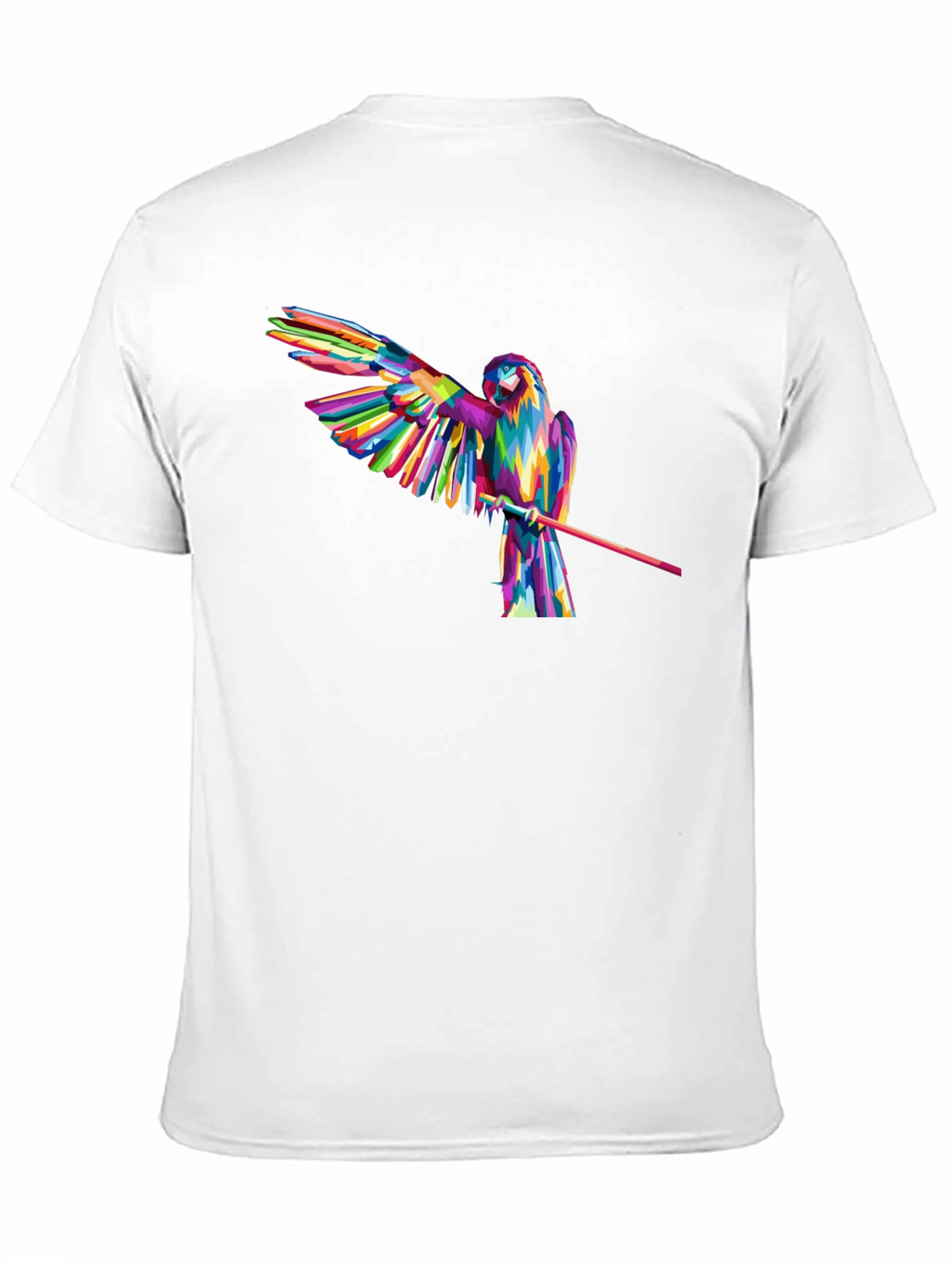 Vibrant Parrot Graphic Tee - Mens Black T-Shirt